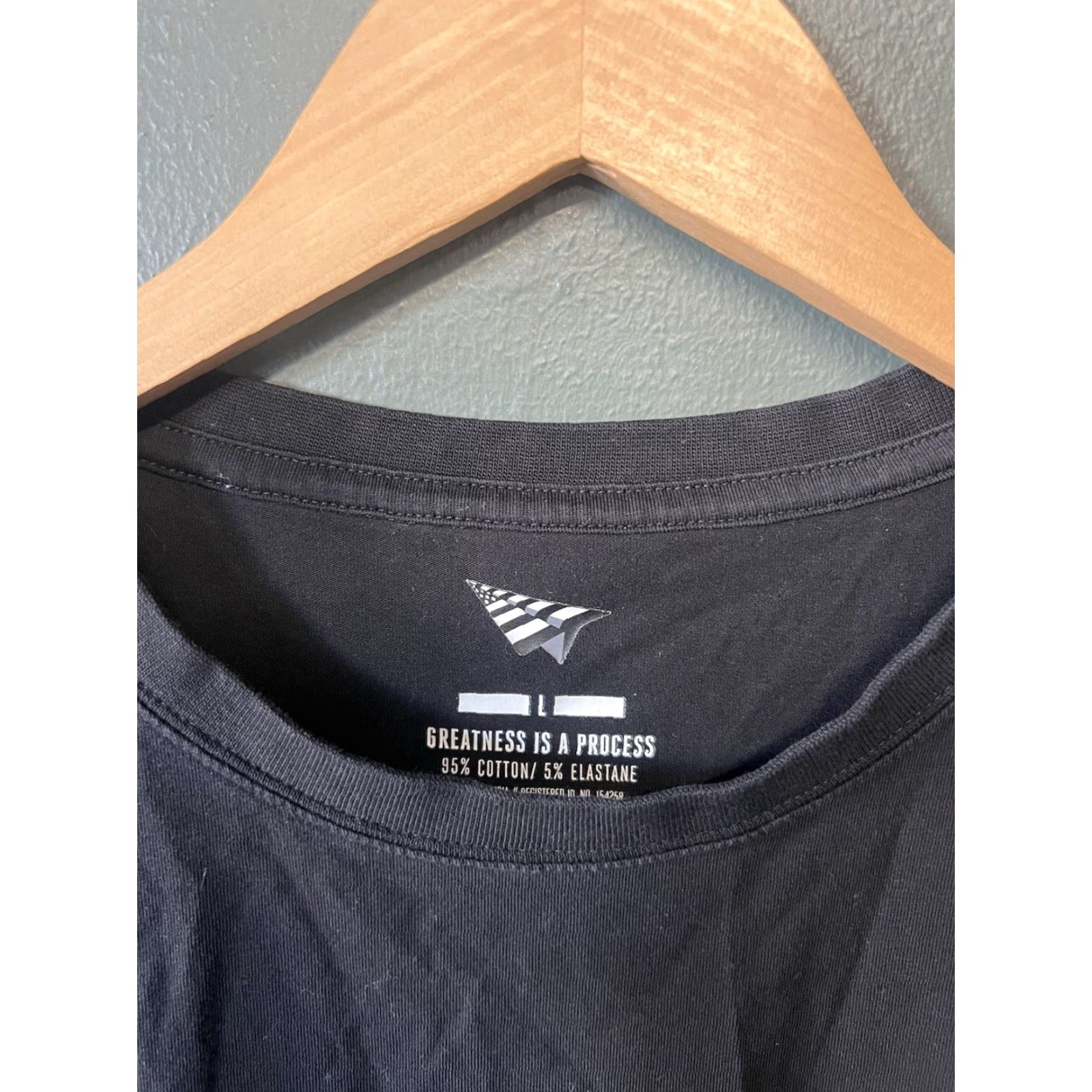 Vintage Paper Planes Greatness is a Process Mens Black Short Sleeve T-shirt L Size US L / EU 52-54 / 3 - 3 Thumbnail