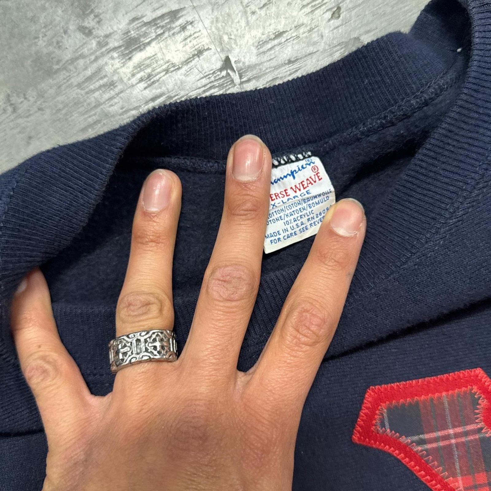 Champion × Vintage Vintage Champion Reverse Weave Fraternity Crewneck SZ XL Size XL / US 12-14 / IT 48-50 - 4 Thumbnail
