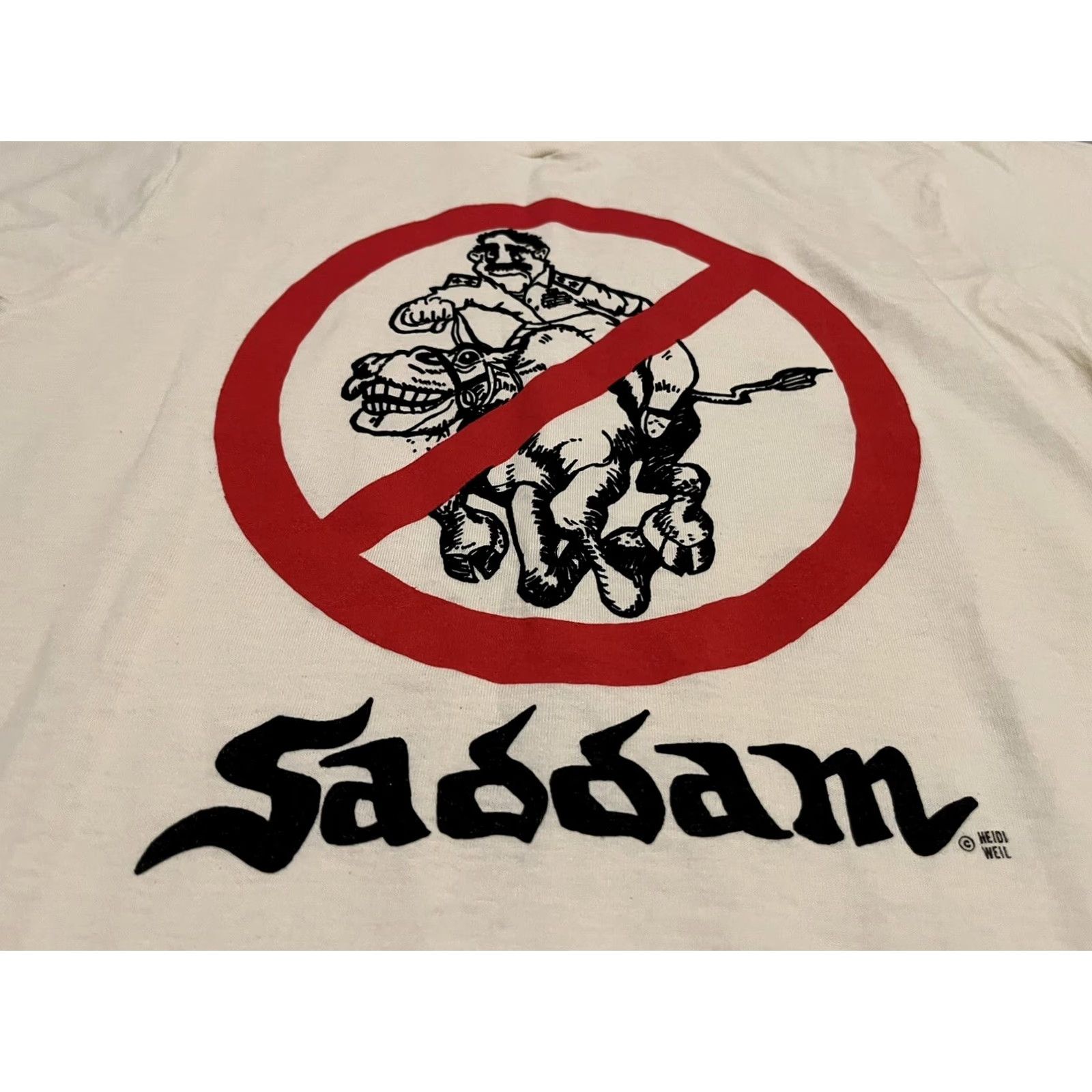 Vintage VINTAGE Saddam Hussein Shirt Screen Stars Best Medium Single Stitch Made in USA Shirt Mens M Beige Army Graphic Print Crew Neck Short Sleeve Size US M / EU 48-50 / 2 - 2 Thumbnail
