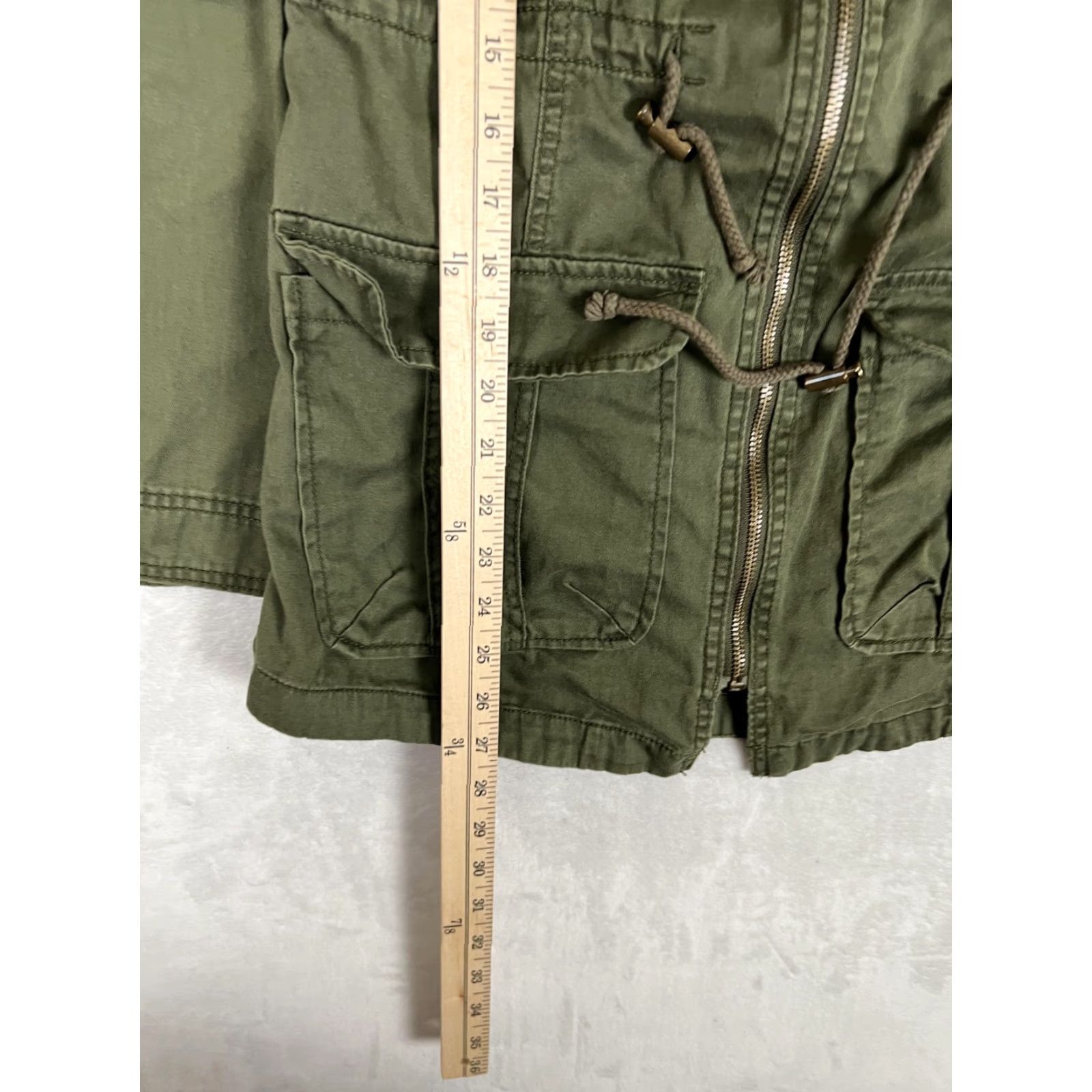 Mossimo Mossimo Supply Co Jacket Womens M Green Hooded Anorak Utility Zip Field Jacket/Coat Size M / US 6-8 / IT 42-44 - 3 Thumbnail