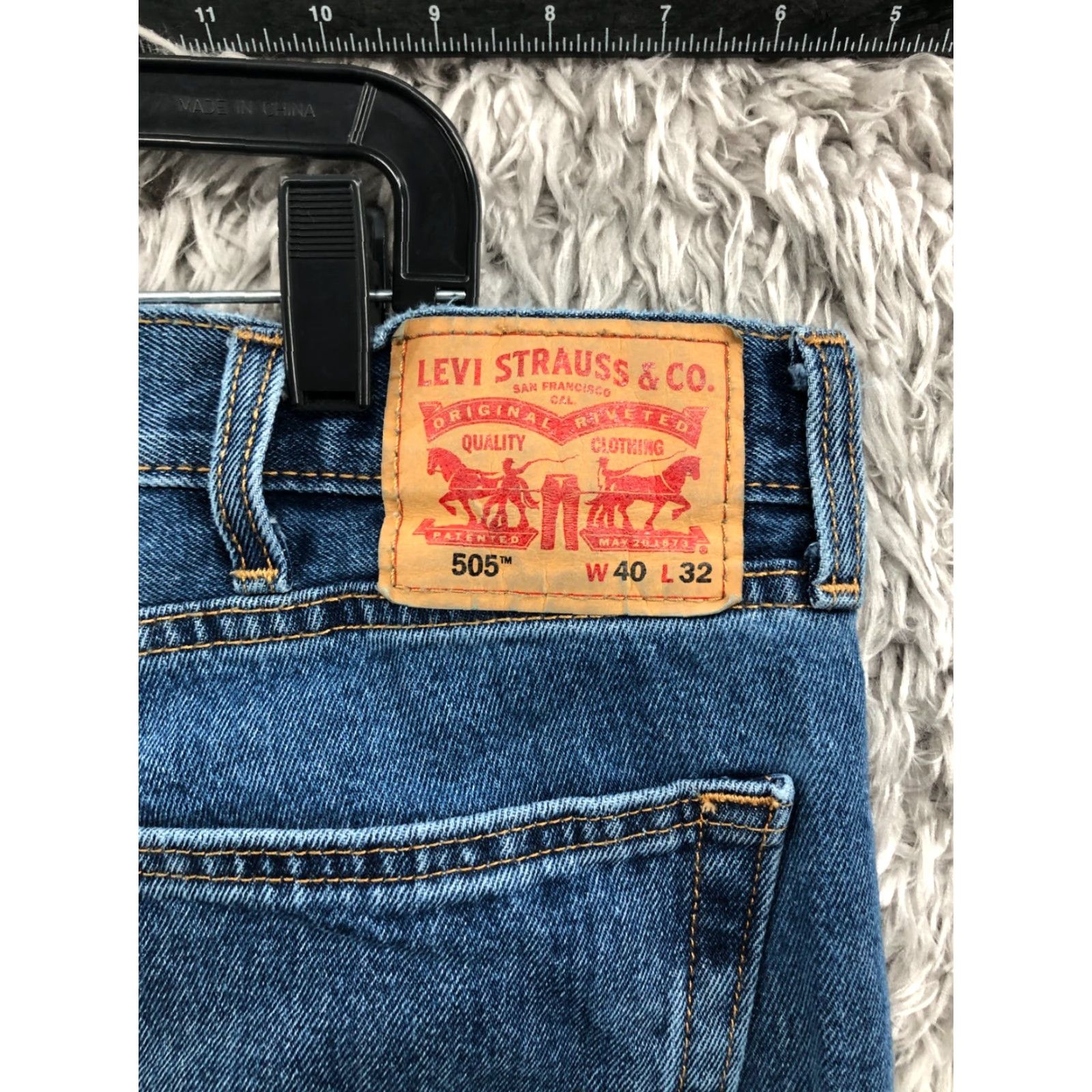 Levi's Levi's 505 Jeans Men Regular Mid Rise Dark Wash Blue Denim 40x32 Straight 5-Pocket Size US 40 / EU 56 - 6 Thumbnail