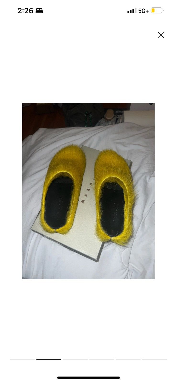 Marni Marni Fussbett Long Hair Clogs in Yellow Size US 7.5 / IT 37.5 - 2 Thumbnail