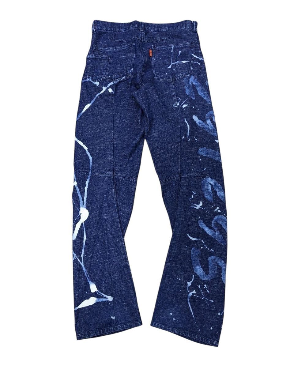 291295=Homme Rare Blue Indigo Engineered Painted Bamboo Cotton Denim Size US 30 / EU 46 - 1 Thumbnail