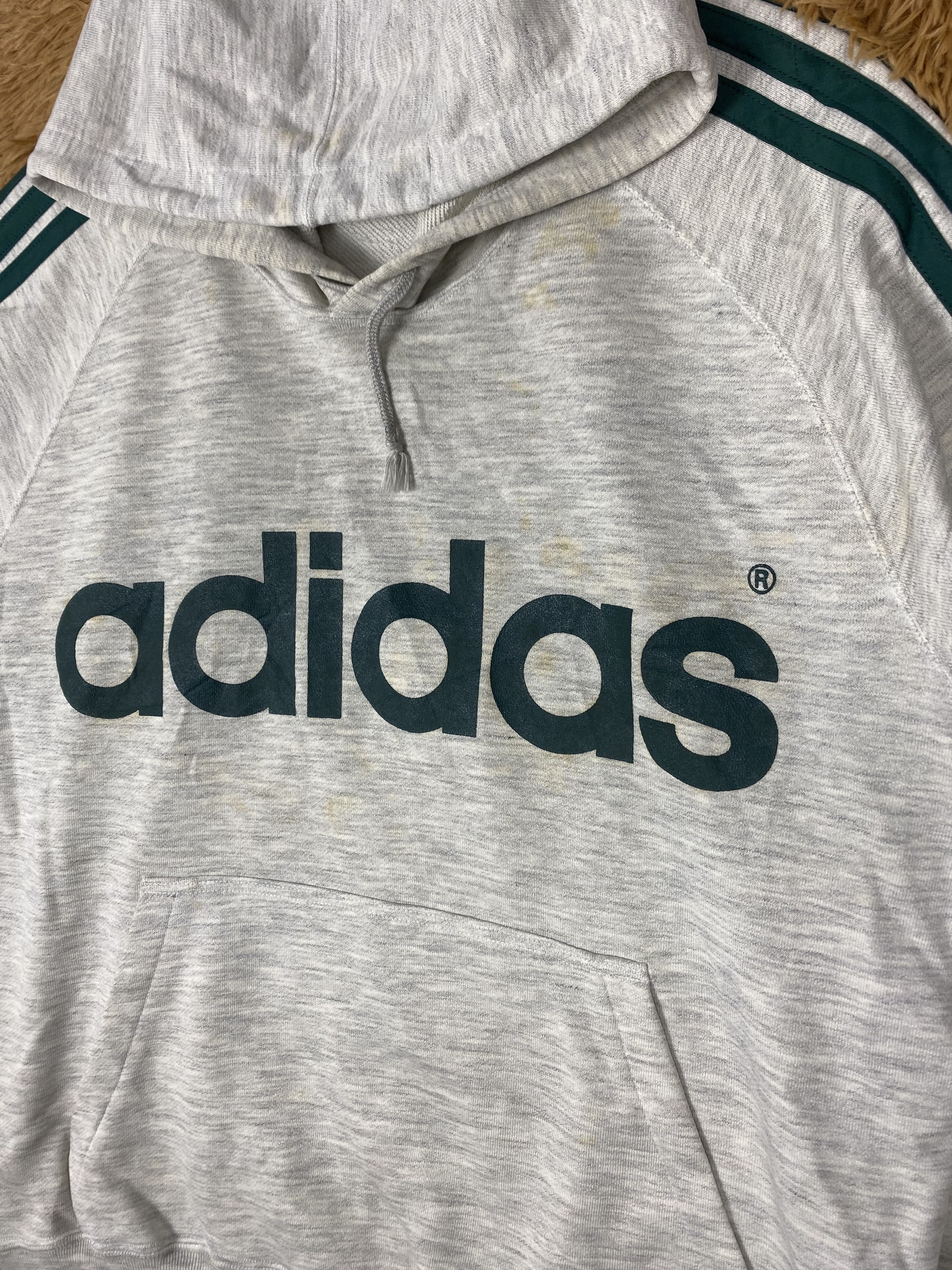 Adidas Vintage Adidas 3 Stripe Trefoil Big Logo Hoodies PS0244 Size US L / EU 52-54 / 3 - 3 Thumbnail