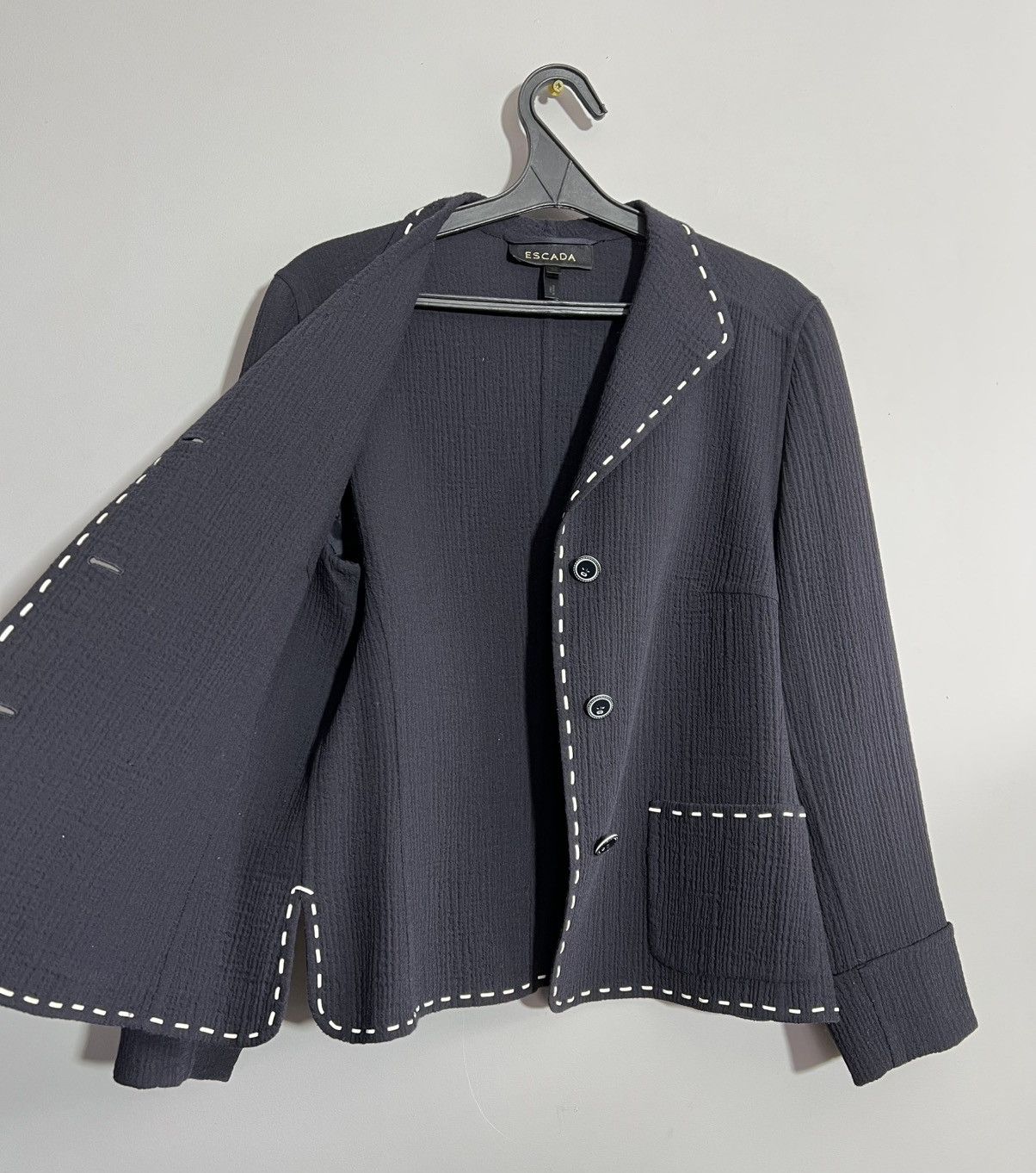 Escada Escada Navy Blue Blazer Three Button Size XS / US 0-2 / IT 36-38 - 5 Thumbnail