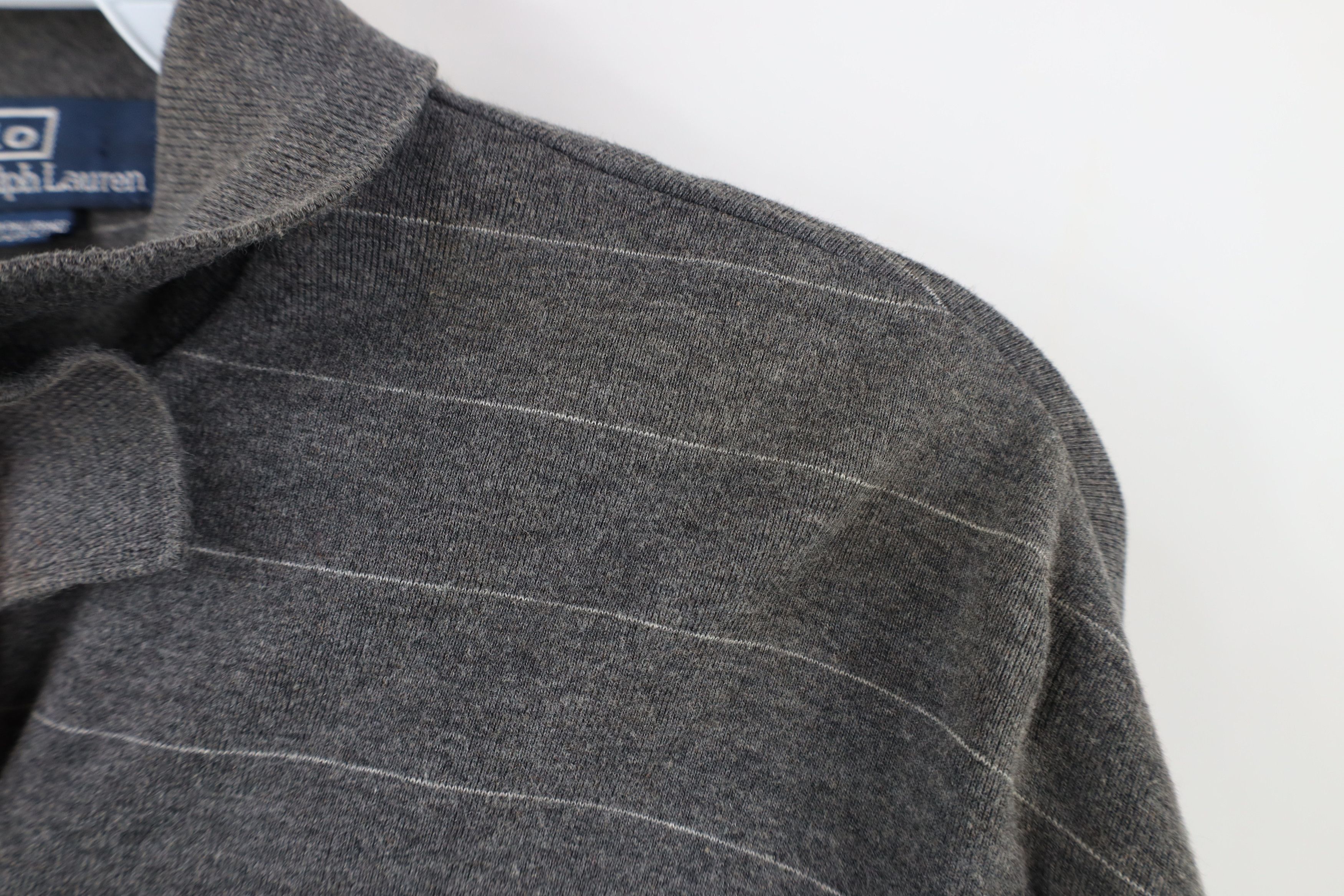 Ralph Lauren × Vintage Vintage 90s Ralph Lauren Striped Knit Long Sleeve Rugby Polo Size US M / EU 48-50 / 2 - 10 Thumbnail