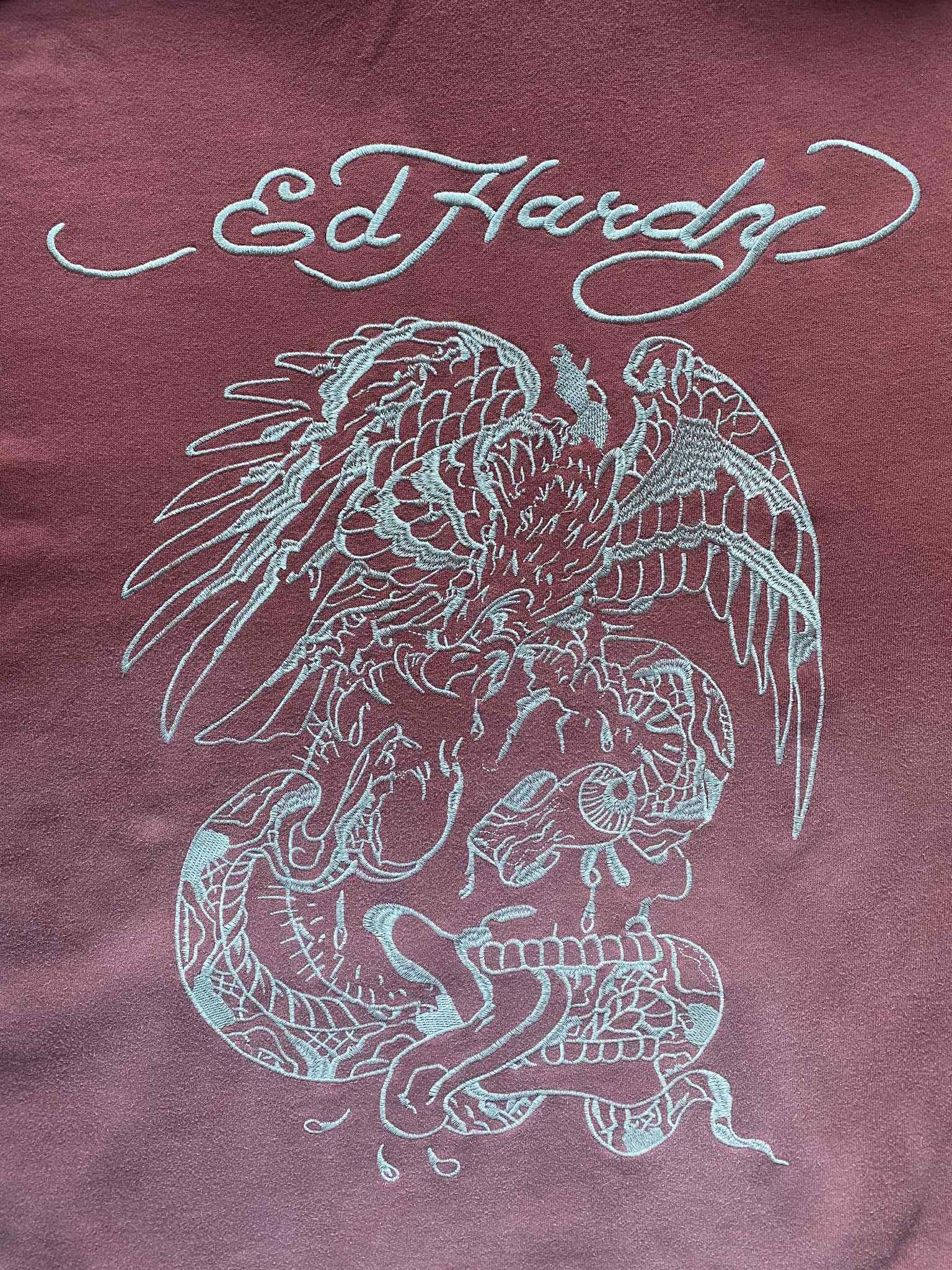 Ed Hardy Ed Hardy Eagle Skull Oversize Pouch Hoodie Washed Embroidery Size US L / EU 52-54 / 3 - 4 Thumbnail