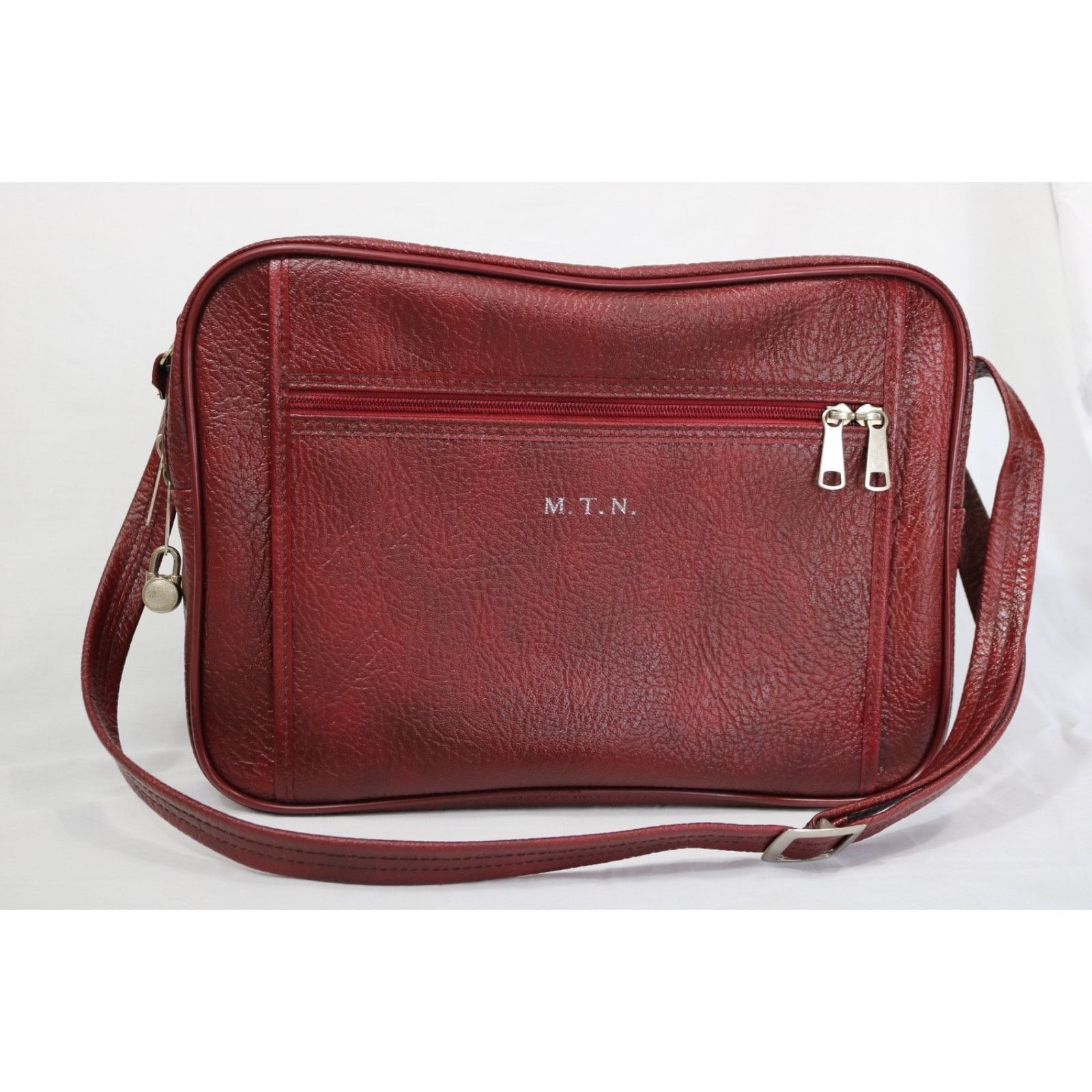 Vintage Vintage Red Leather Briefcase Large Bag Embossed w/ Lock Size ONE SIZE - 1 Thumbnail