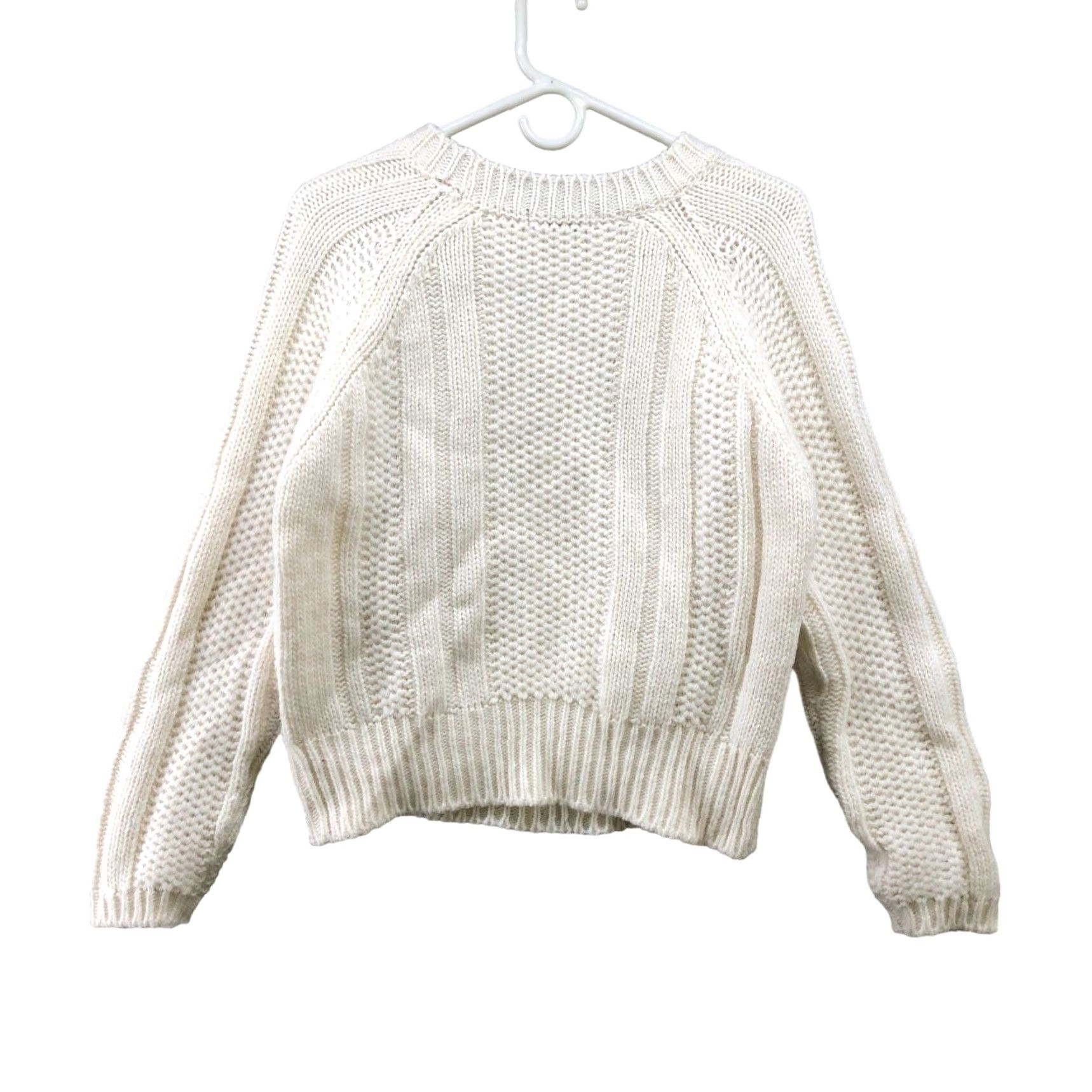 Vintage VINTAGE Elsa Manda Fringe Cable Knit Sweater Women’s M Wool Blend Ivory Size M / US 6-8 / IT 42-44 - 2 Thumbnail