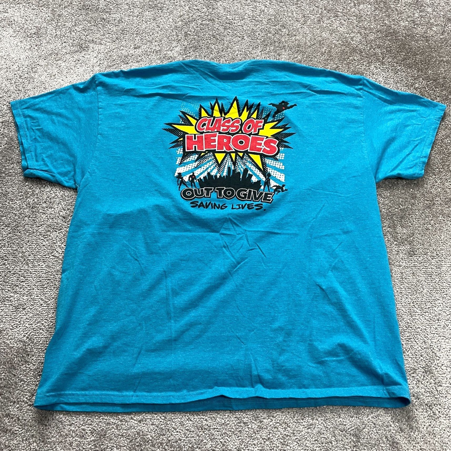 Fruit Of The Loom Fruit of the Loom HD Cotton T-Shirt Men 2XL Blue Short Sleeve Crew Neck Graphic Print Classic Tee USA Made Men Size US XXL / EU 58 / 5 - 2 Thumbnail
