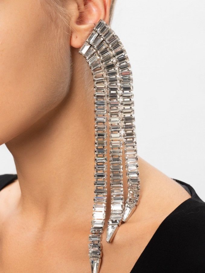 Gucci Gucci runway Crystal Embellished Clip-On Earrings Size ONE SIZE - 1 Thumbnail