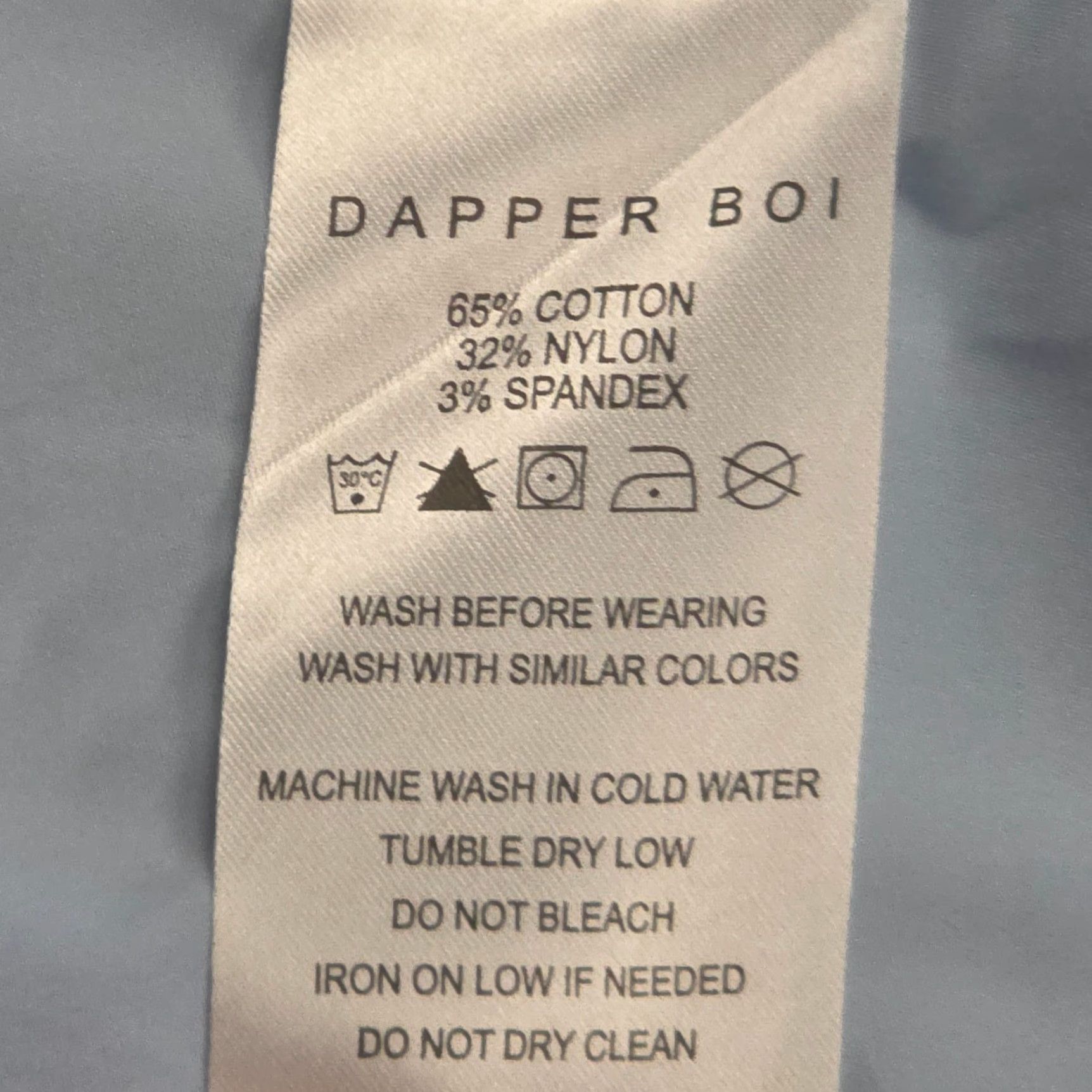 Vintage Dapper Boi Shirt Mens XS Blue Button Up & Snap Stretch Dress Button-Up Long Sleeve Casual Regular Lightweight Size 34R - 7 Thumbnail