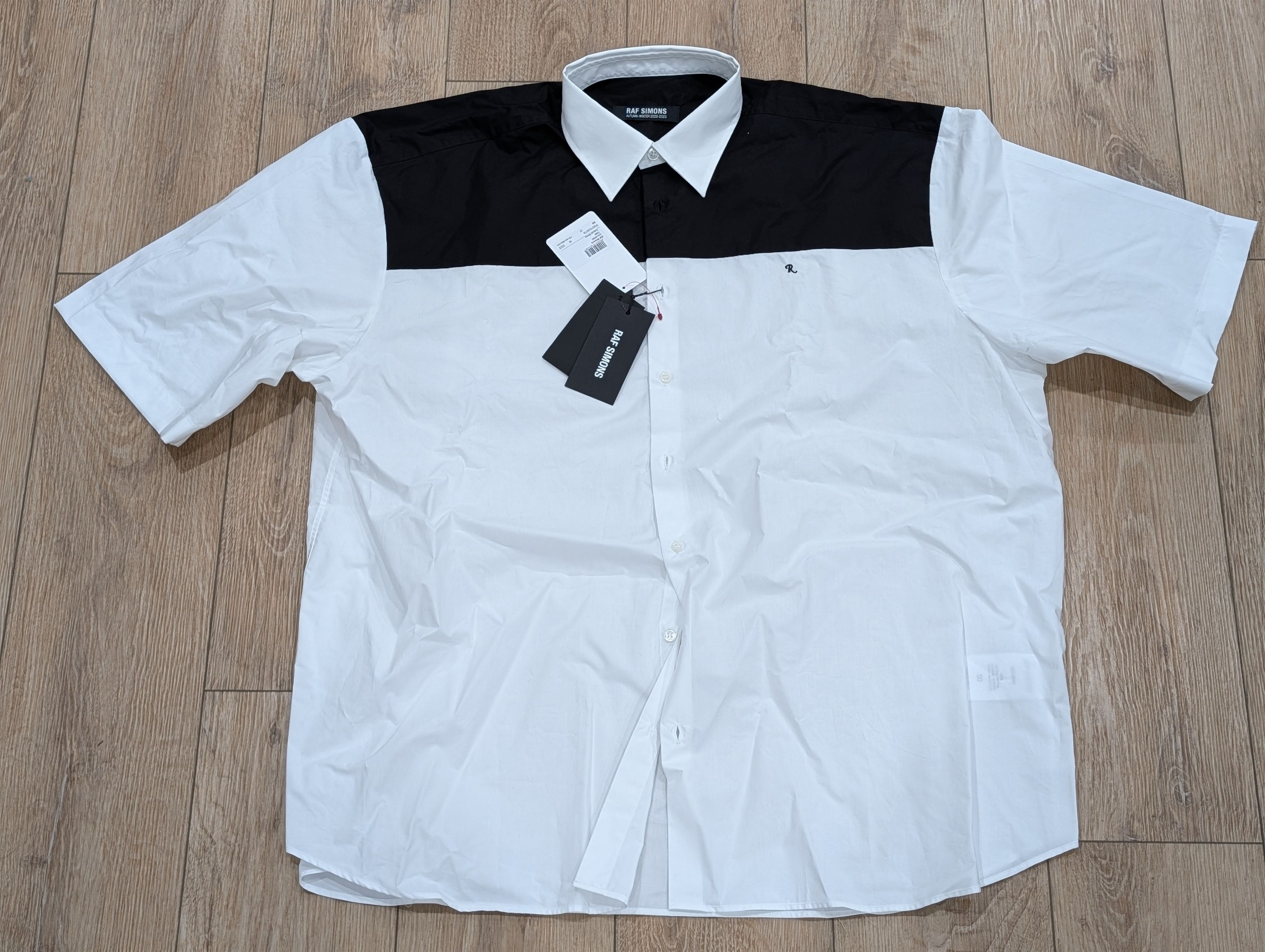 Raf Simons RAF SIMONS SS Button Up Shirt White/Black 50 Size US M / EU 48-50 / 2 - 1 Thumbnail