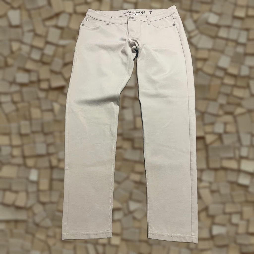 Vintage Celebrity Pink Pants Womens 9 Tan Flat Front Straight Ankle Solid Size 30" / US 8 / IT 44 - 1 Thumbnail