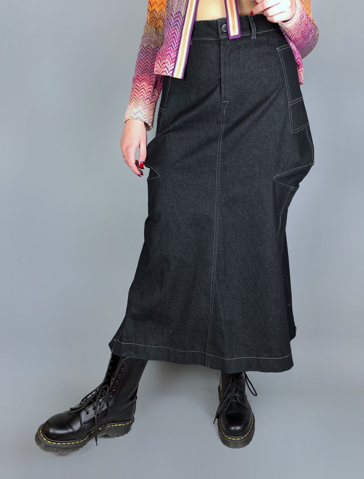 Marithe + Francois Girbaud Vintage Le Jean de Marithe Francois Girbaud Extreme Skirt 44 Size 27" / US 4 / IT 40 - 6 Thumbnail