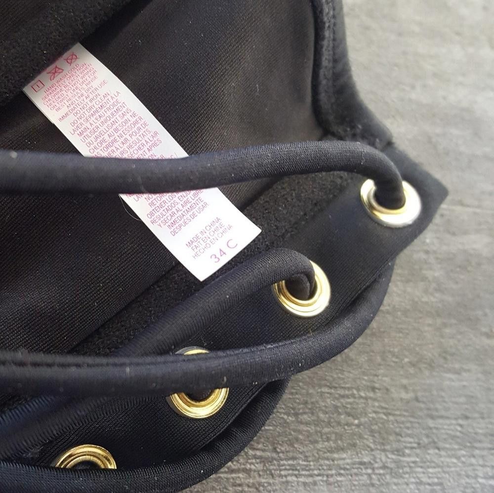Designer Black VS Corset Bikini Top Size ONE SIZE - 3 Thumbnail