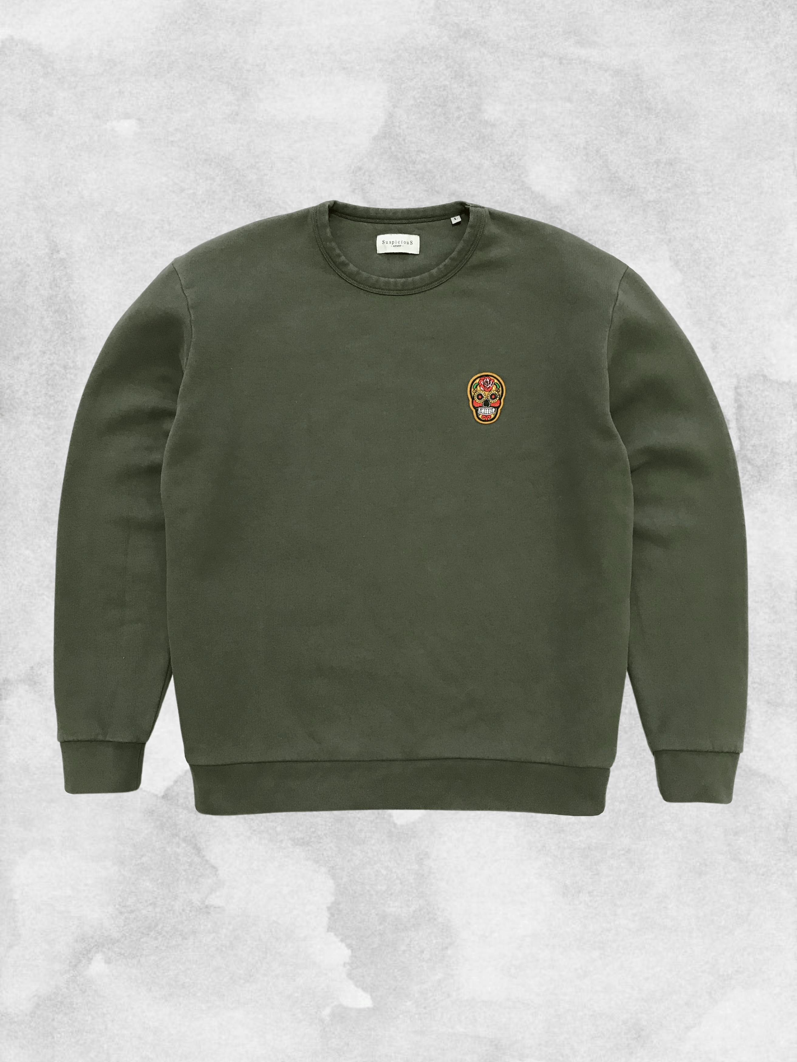 Suspicious Antwerp SUSPICIOUS Antwerp Skull Patch Sweatshirt Crewneck Khaki Size US L / EU 52-54 / 3 - 1 Thumbnail