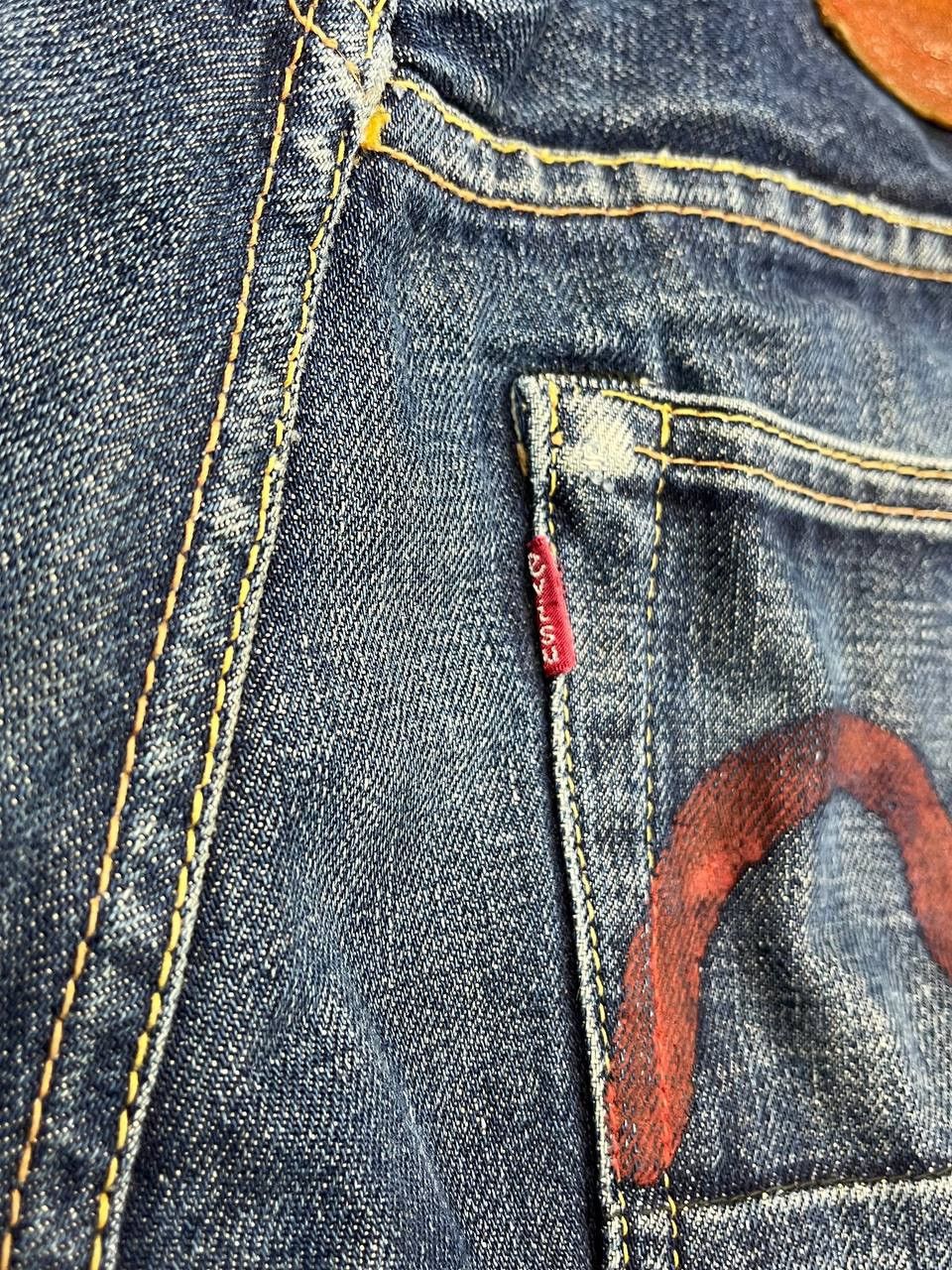 Evisu 00’s EVISU JAPAN VINTAGE BAGGY SEAGUL RED DAICOCK JEANS Size US 33 - 6 Thumbnail
