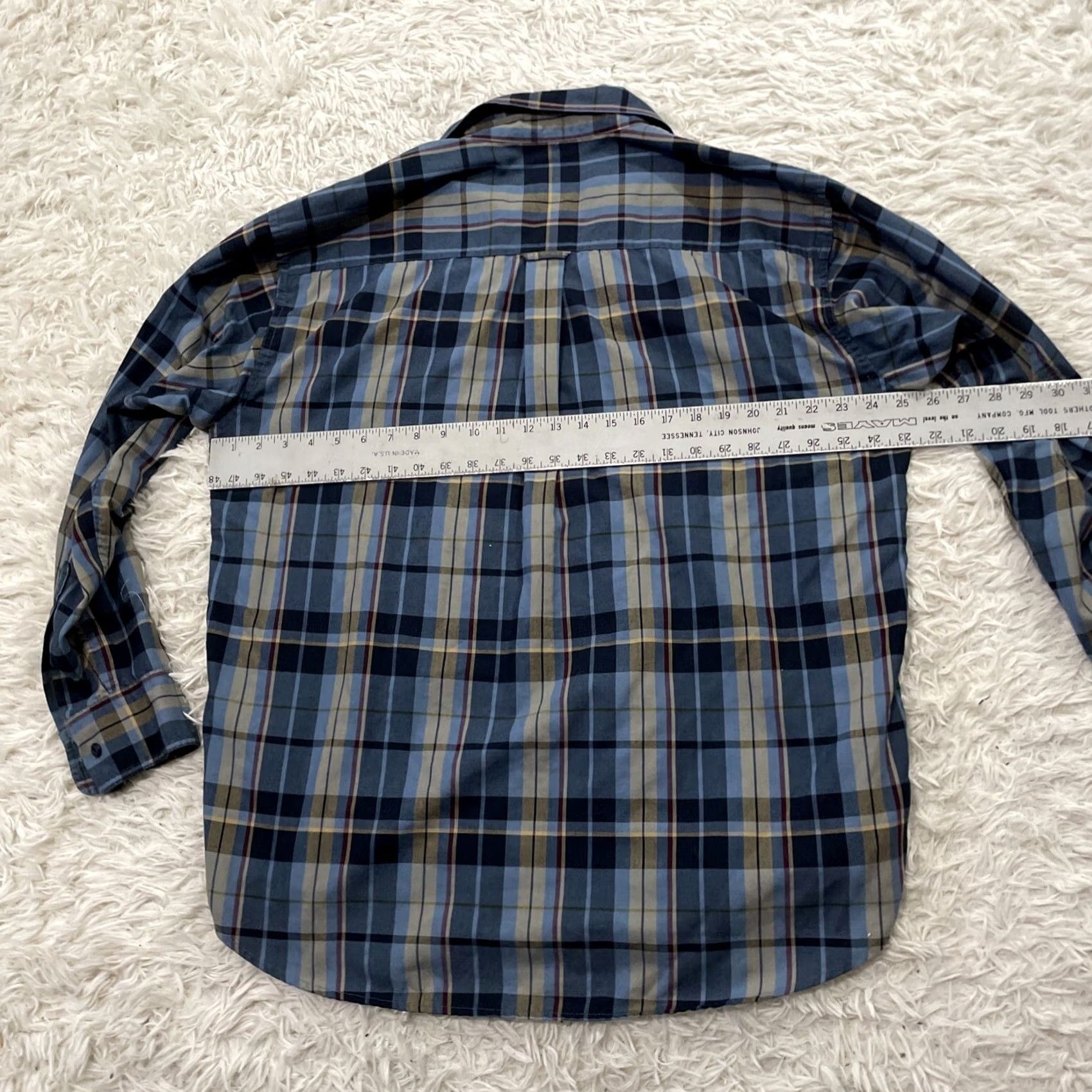 Vintage Cabela's Button-Up Shirt Men L Reg Blue Plaid Vintage90sY2k Outdoor Workwear Hole 50" Button-Up Casual Workwear Mens Size US L / EU 52-54 / 3 - 6 Thumbnail