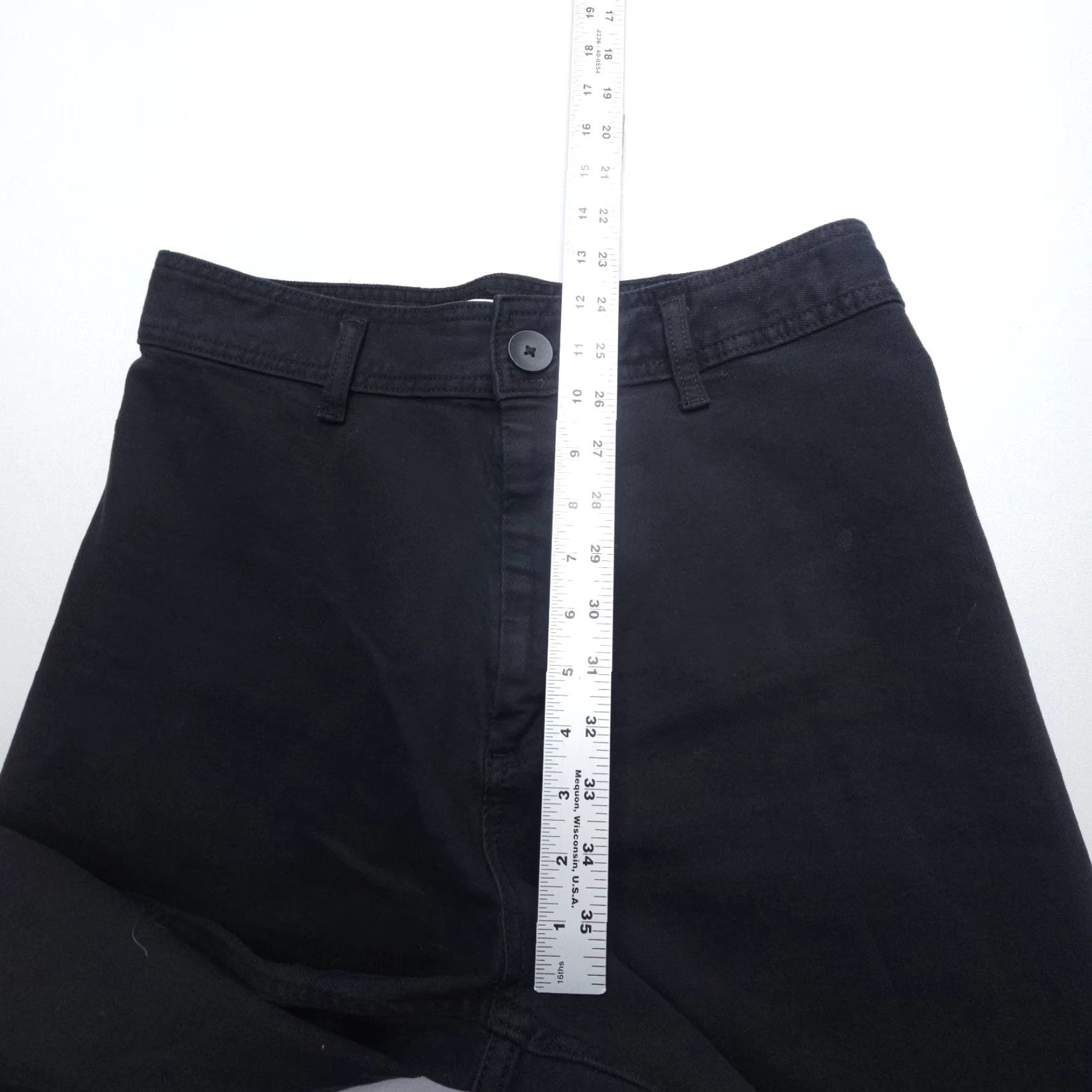 Zara Zara Black High Rise Wide Leg Jeans Size 10 29" Inseam Boho Bohemian 5-Pocket Regular Denim Cotton Nights? Size 32" / US 10 / IT 46 - 6 Thumbnail