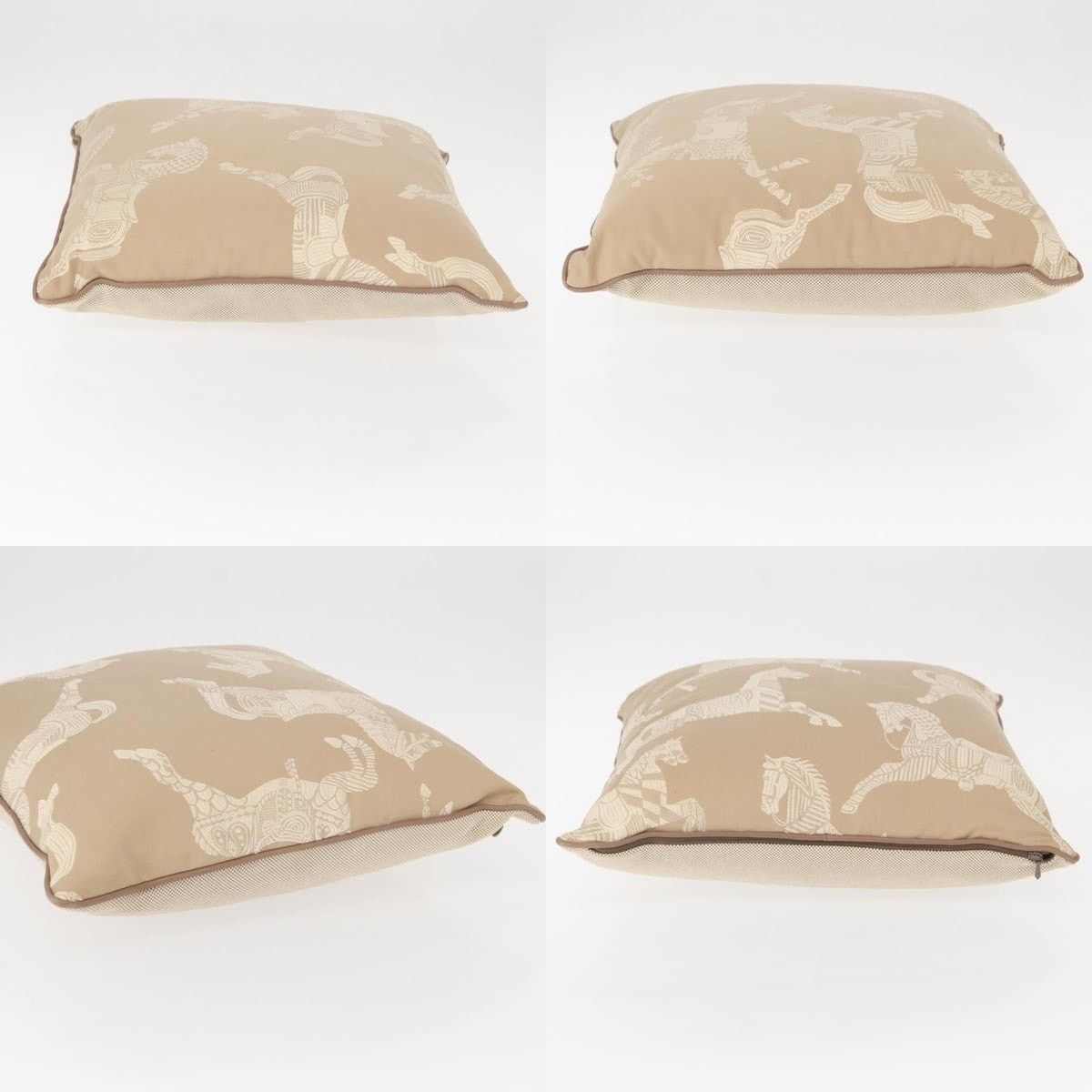 Hermes Hermes Cushion Cotton Beige Size ONE SIZE - 3 Thumbnail