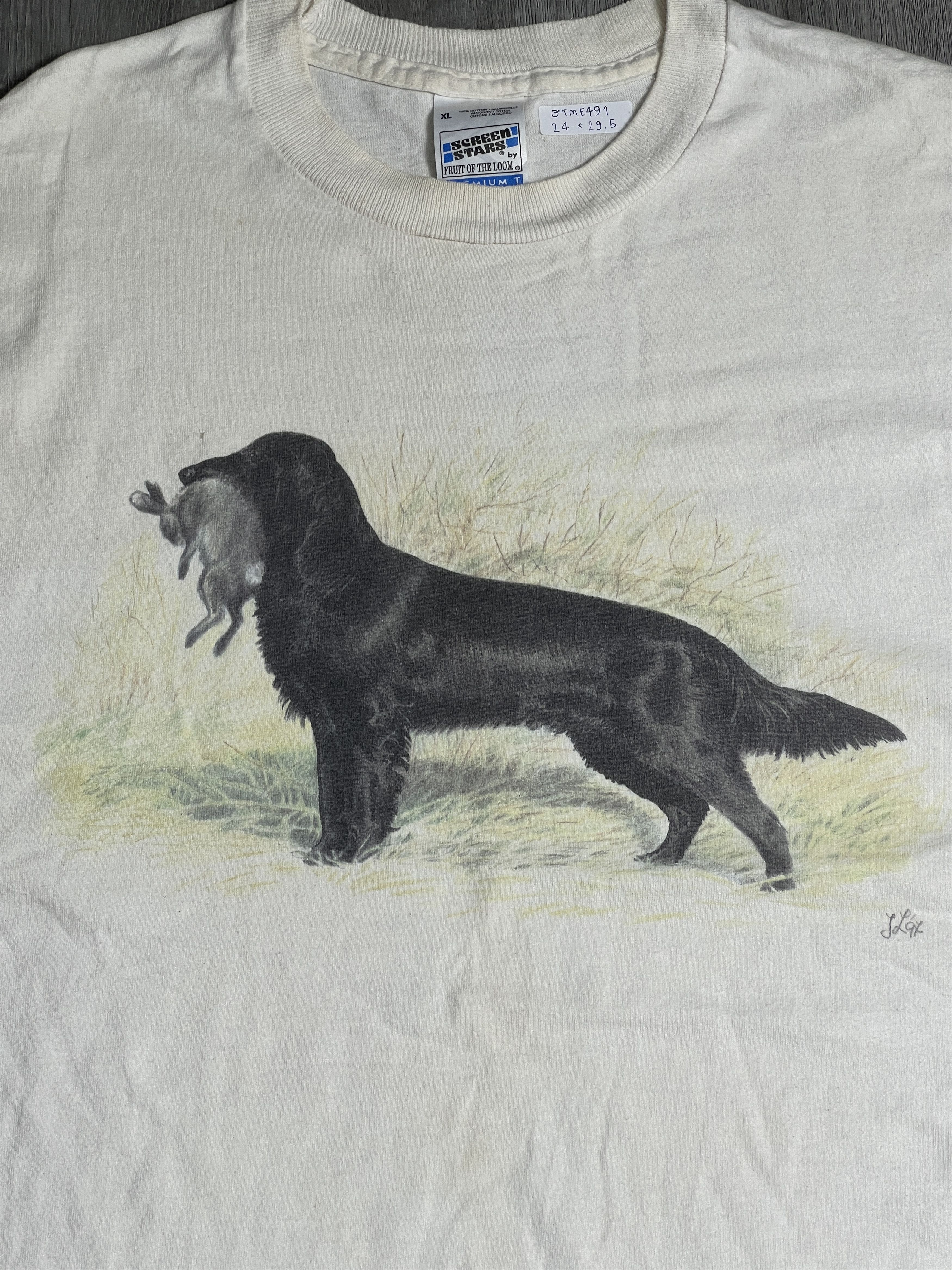 Vintage Vintage 90s Dog & Rabbit Art Tee (XL) GTME491 Size US XL / EU 56 / 4 - 2 Thumbnail
