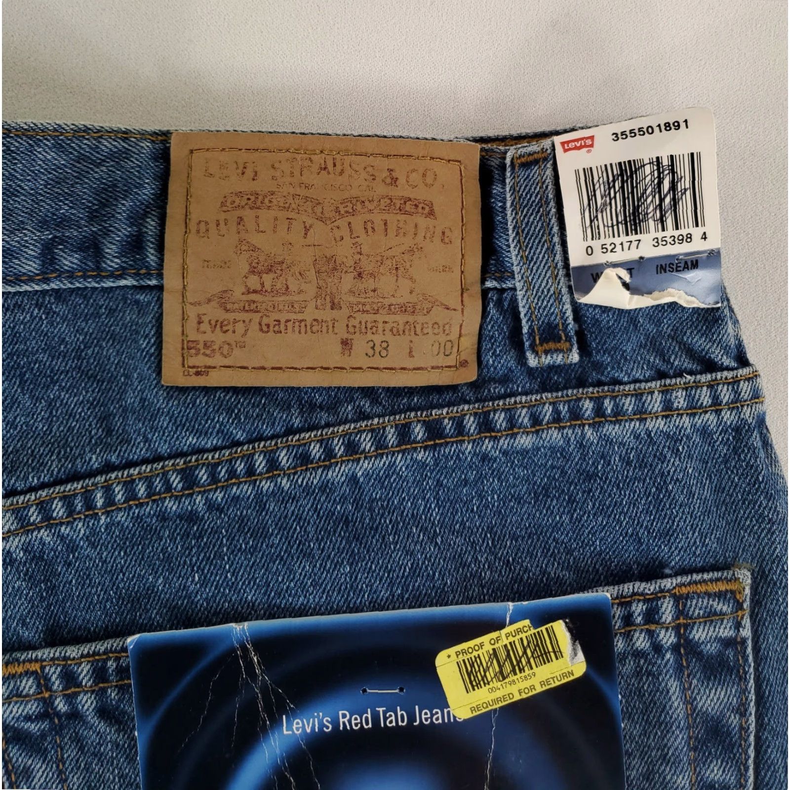Levi's VINTAGE Levi's 550 Jean Shorts Jorts Blue Mens 38 NWT 90s Jean Short Size US 38 / EU 54 - 2 Thumbnail