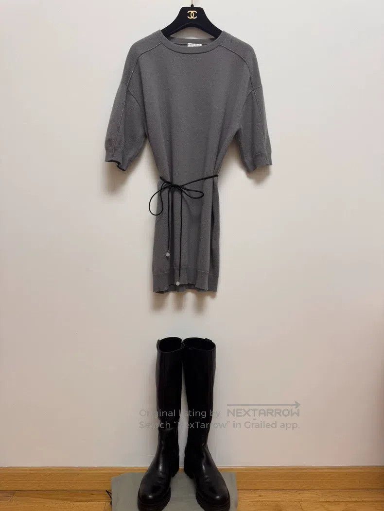 Brunello Cucinelli Brunello Cucinelli Grey Cashmere Dress Size S / US 4 / IT 40 - 1 Thumbnail