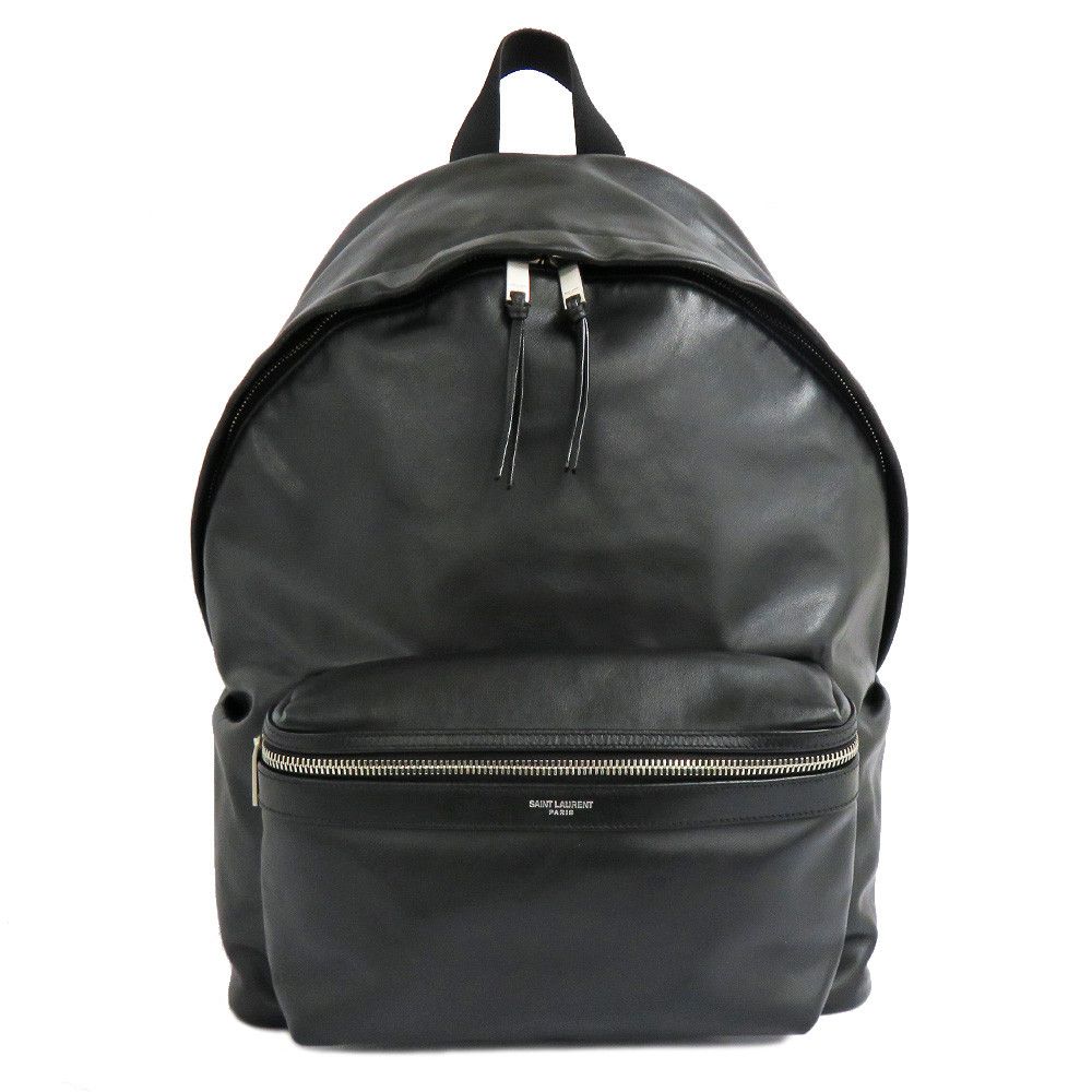 image of YVES Saint Laurent City Backpack Leather Rucksack Black, Women's
