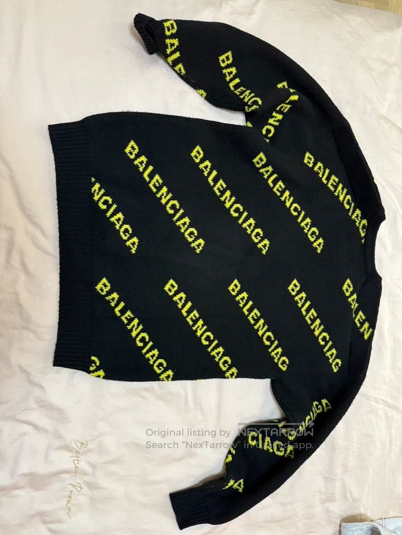 Balenciaga Balenciaga Black and yellow barrage logo sweater Size US XS / EU 42 / 0 - 2 Thumbnail