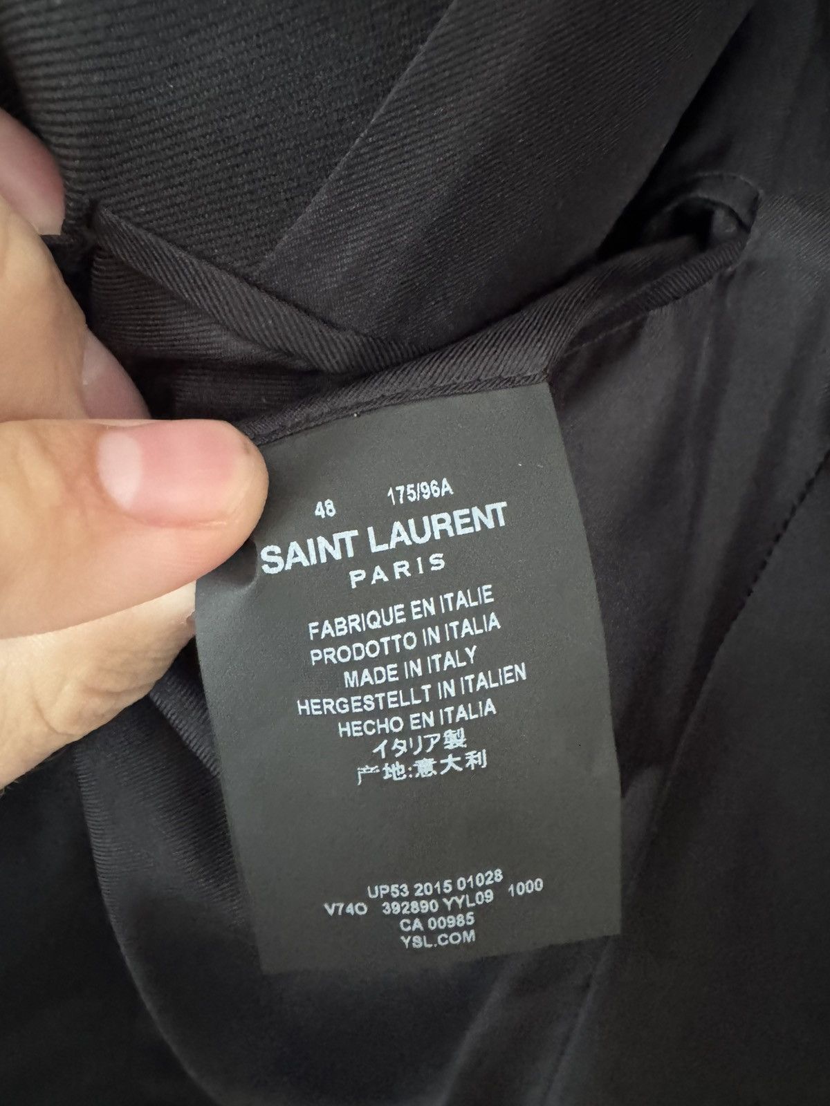 Saint Laurent Paris Hedi Fw15 Peaked Le Smoking blazer Size 48R - 3 Thumbnail