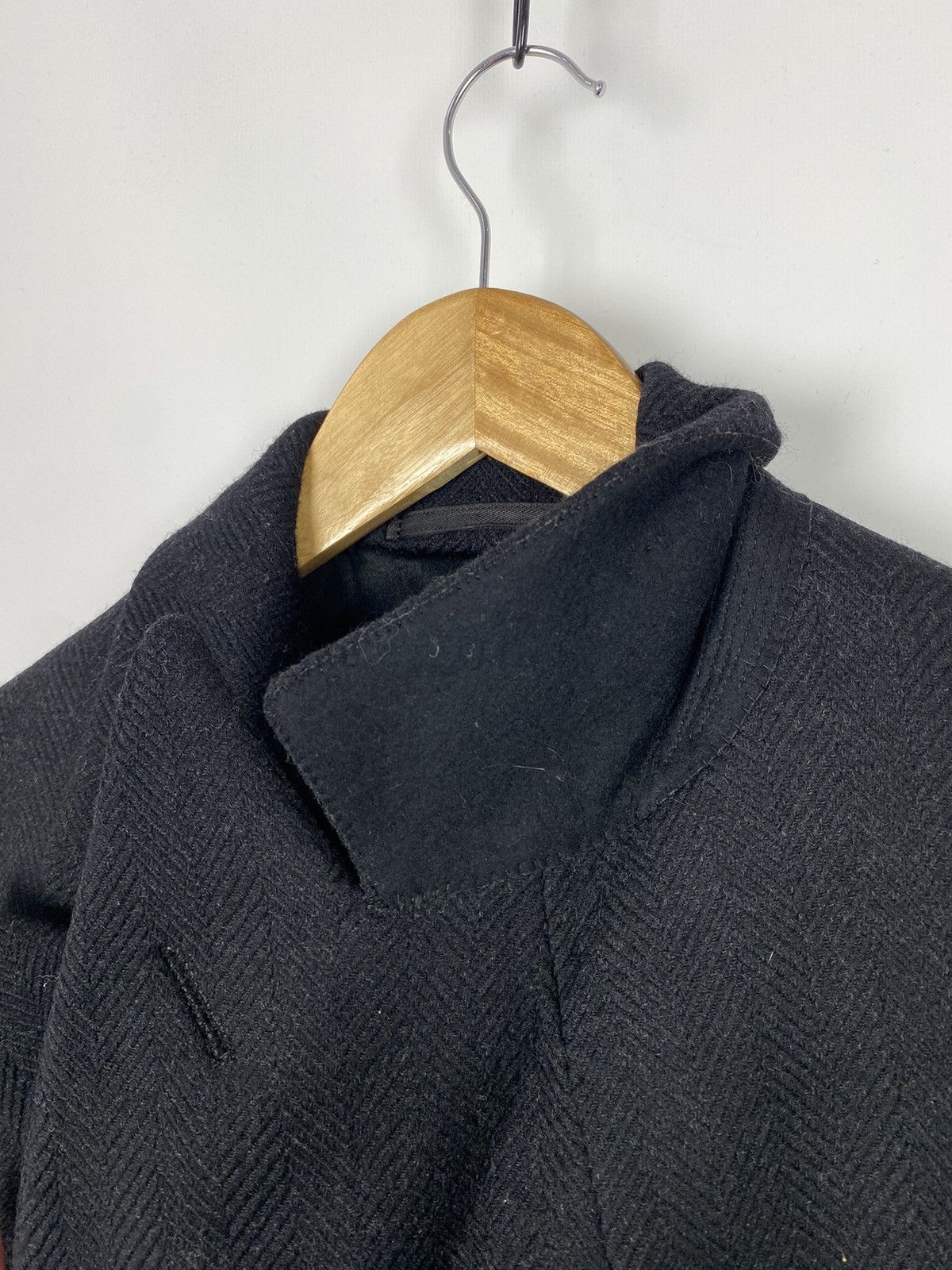 Vintage 1930’s Vintage Black Herringbone Wool Double Breasted Coat Size US M / EU 48-50 / 2 - 5 Thumbnail