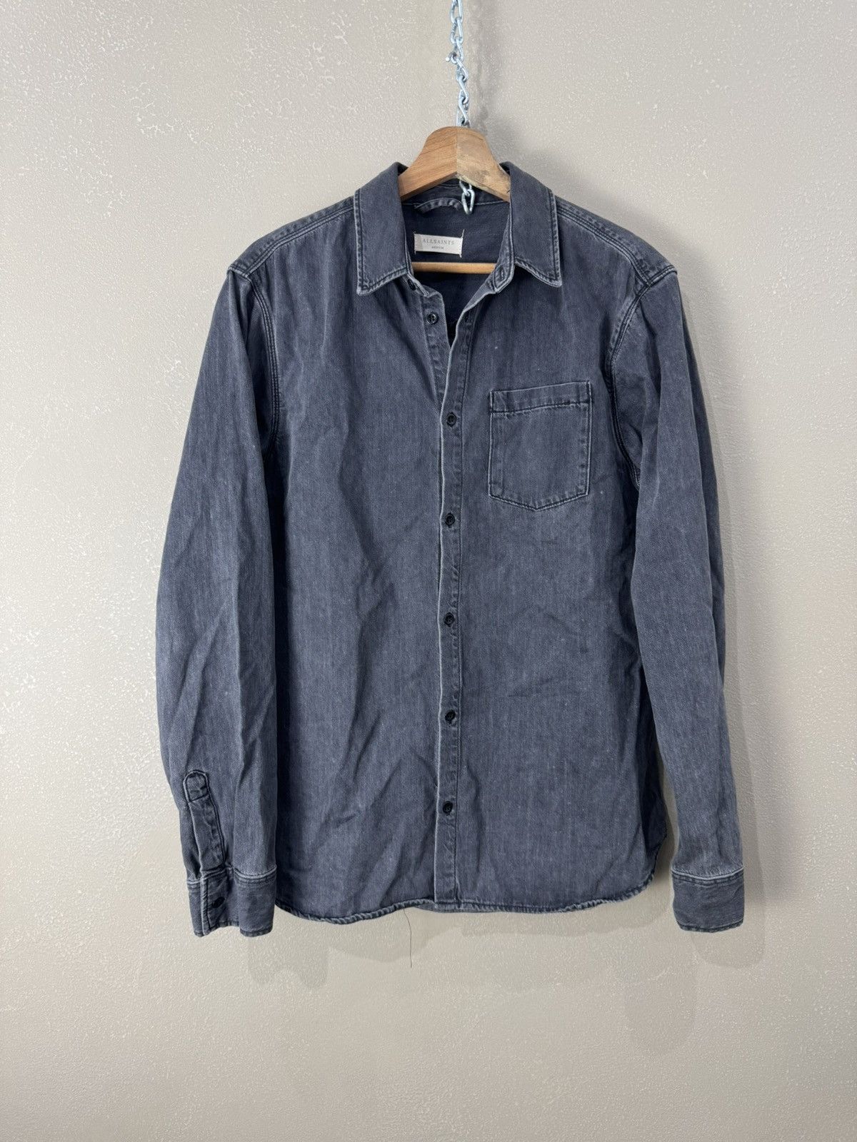 Allsaints Allsaints Denim Shirt Long Sleeve Vintage Men’s Size US M / EU 48-50 / 2 - 1 Thumbnail