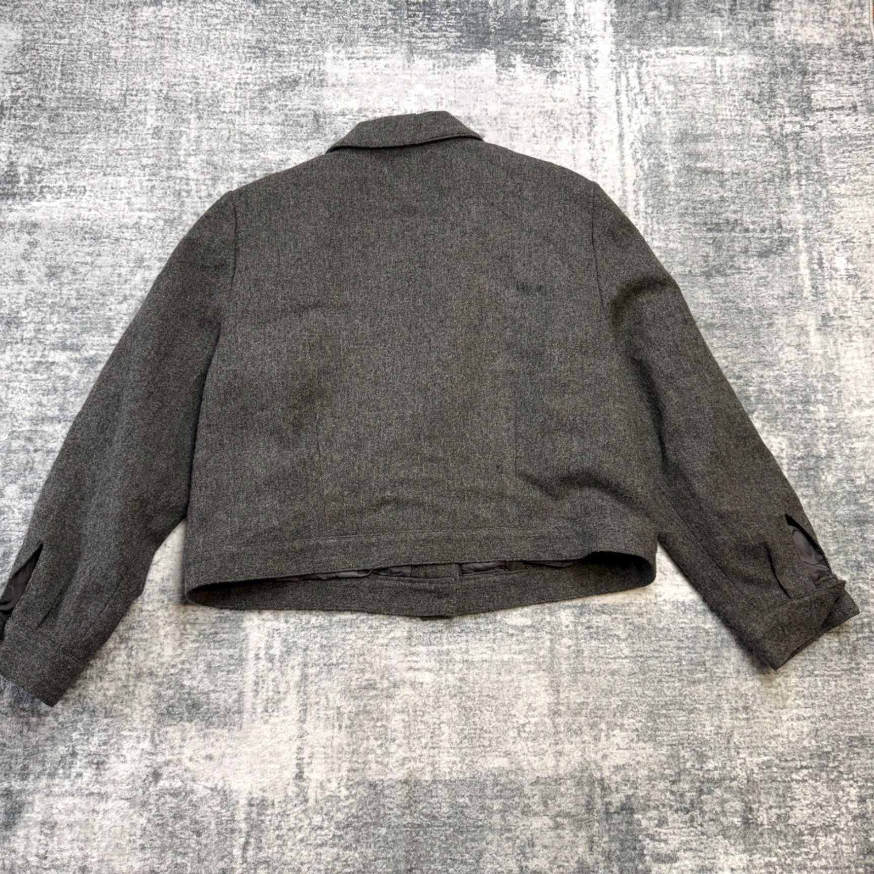Vintage VINTAGE Bridgewater Classics Jacket Womens 12 Gray Wool Cropped Academia Heritage Bomber Jacket Size XL / US 12-14 / IT 48-50 - 5 Thumbnail