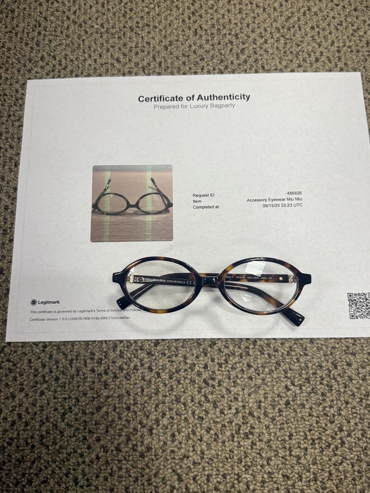 Miu Miu Miu Miu Oval Tortoiseshell Glasses Size ONE SIZE - 7 Thumbnail