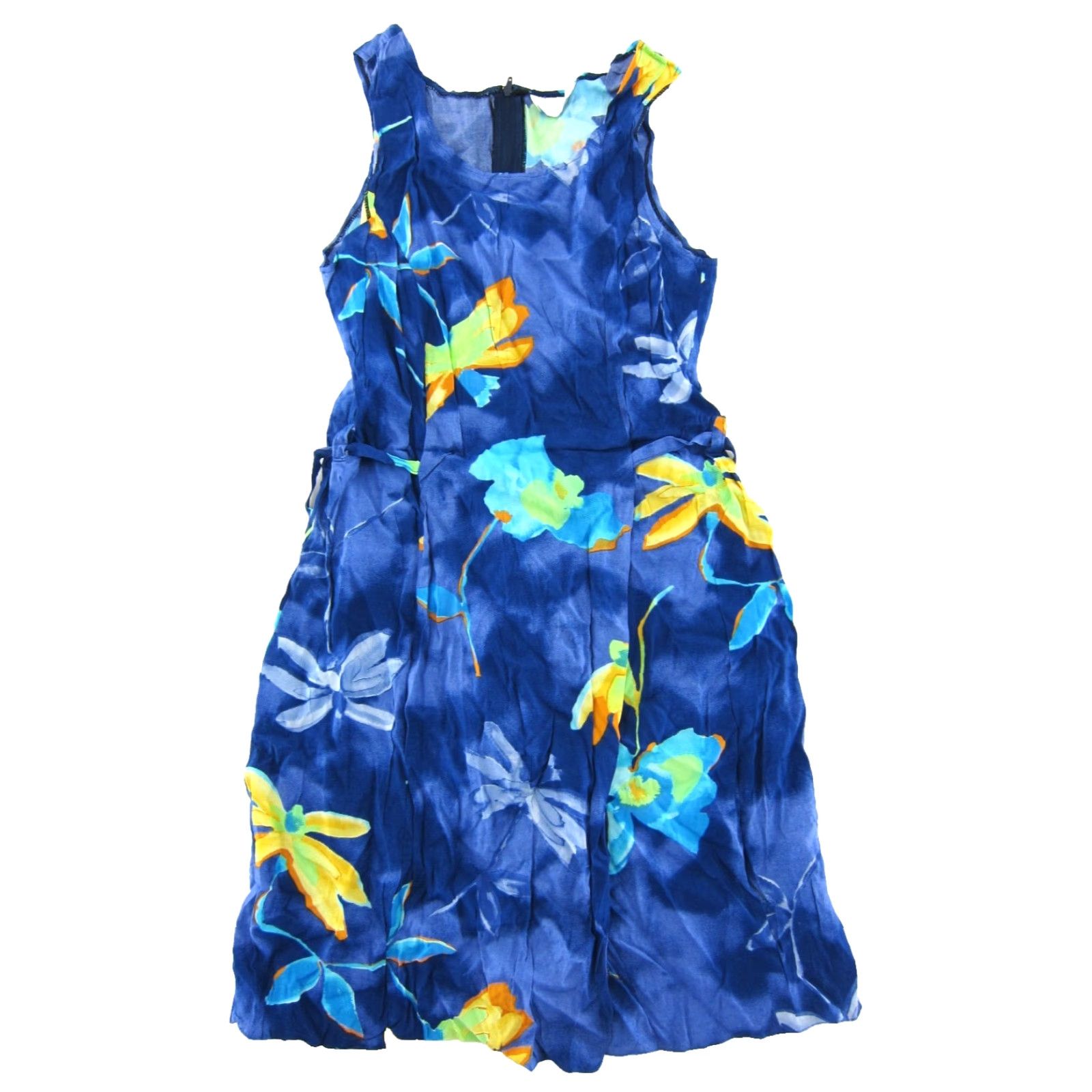 Vintage VINTAGE Etam Tank Dress Sun Floral Blue Orange Green Blue 90s Y2K Sun Dress Classic Etam Floral Tank Dress Women Small XS? Size S / US 4 / IT 40 - 2 Thumbnail