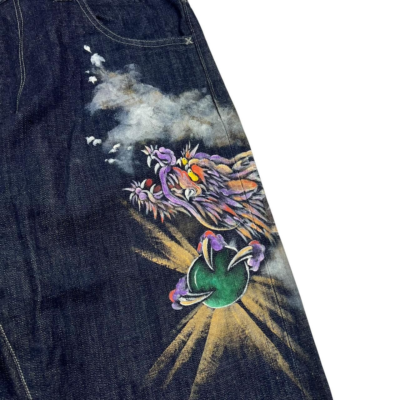 Blue Blue Japan Zen Dragon Japanese Denim Jeans - Waist: 36” Size US 36 / EU 52 - 5 Thumbnail