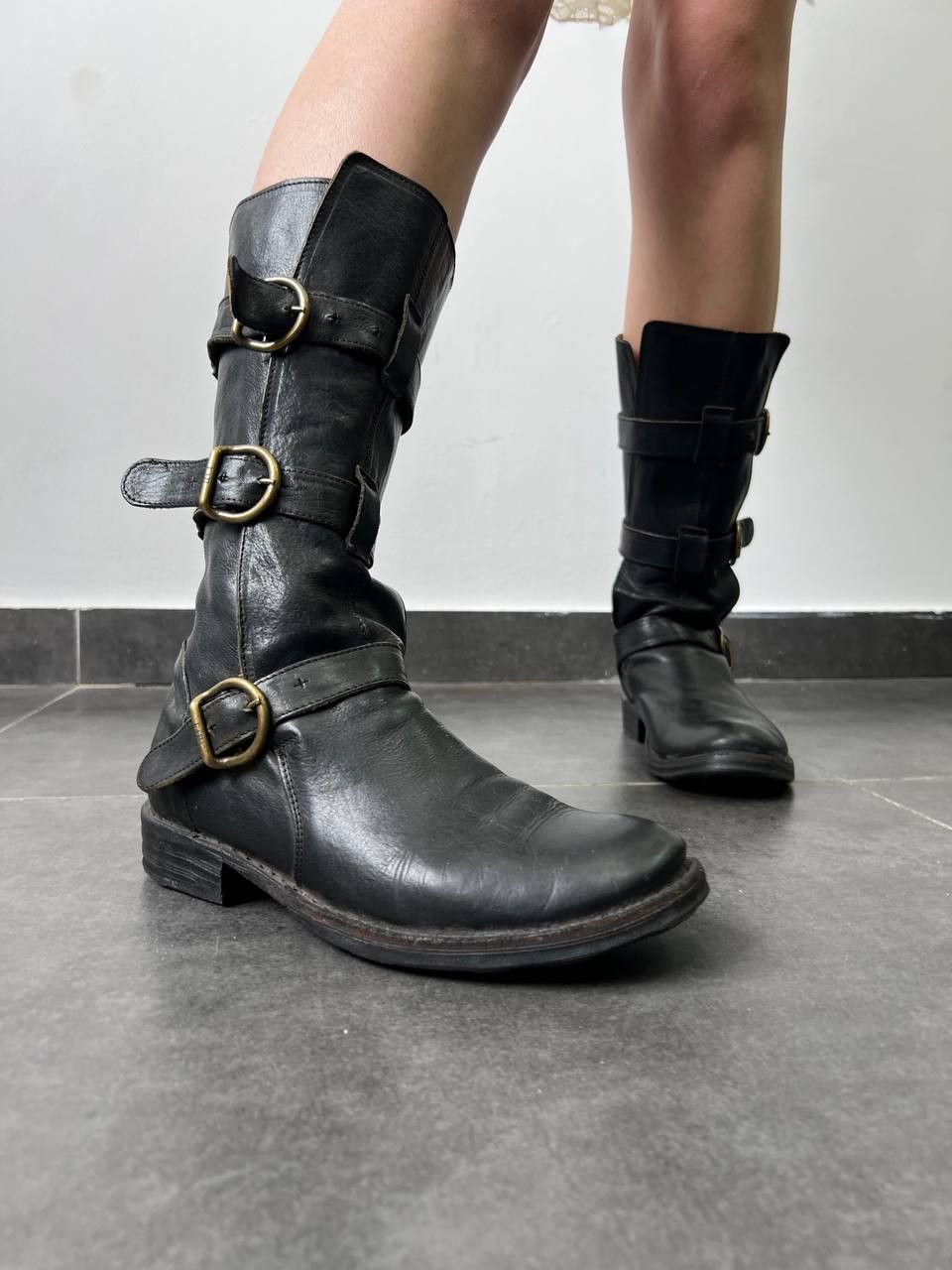 Fiorentini + Baker Fiorentini+Baker ETERNITY Black Leather Moto Boots 3 Buckle Size US 8.5 / IT 38.5 - 1 Thumbnail