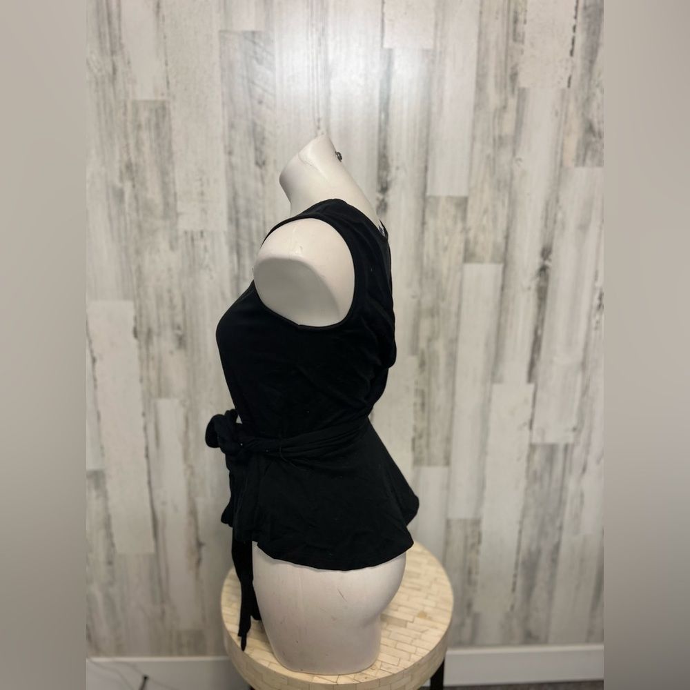 J.Crew J.Crew Black Sleeveless Peplum Top with Tie Waist – XS Size S / US 4 / IT 40 - 4 Thumbnail