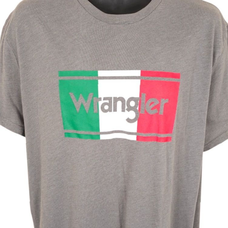 Wrangler VINTAGE Wrangler T Shirt Mens XL Gray Mexican Flag Rodeo Cowboy Western Size US XL / EU 56 / 4 - 2 Thumbnail