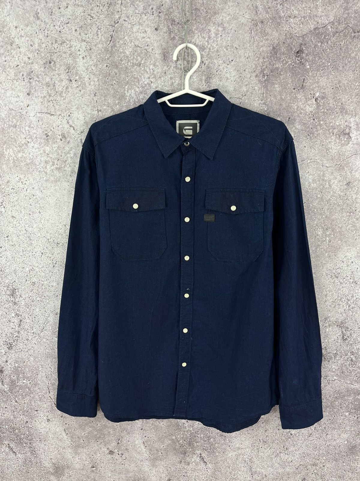 G-Star G-Star Raw Shirt Long Sleeve Button Snaps Navy Size L Size US L / EU 52-54 / 3 - 1 Thumbnail