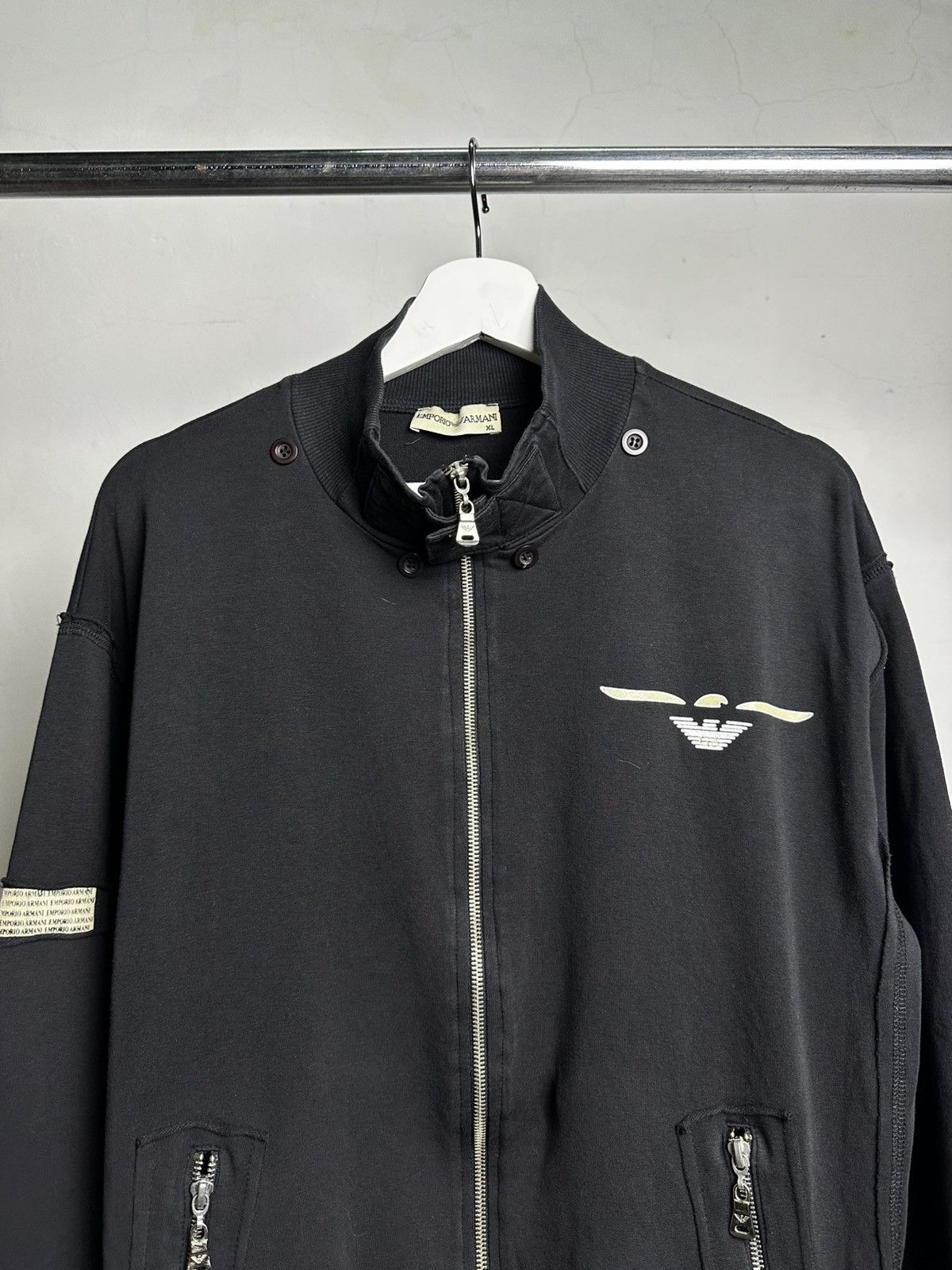 Emporio Armani Emporior Armani Double Zip Front Biker Sweat Jacket Size US L / EU 52-54 / 3 - 3 Thumbnail