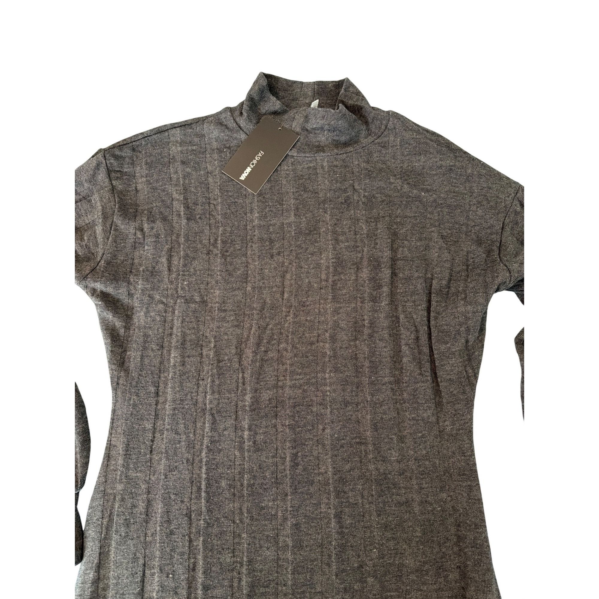 Fashion Nova Fashion Nova Having It Your Way Ribbed Sweater Dress Charcoa Size XL / US 12-14 / IT 48-50 - 5 Thumbnail