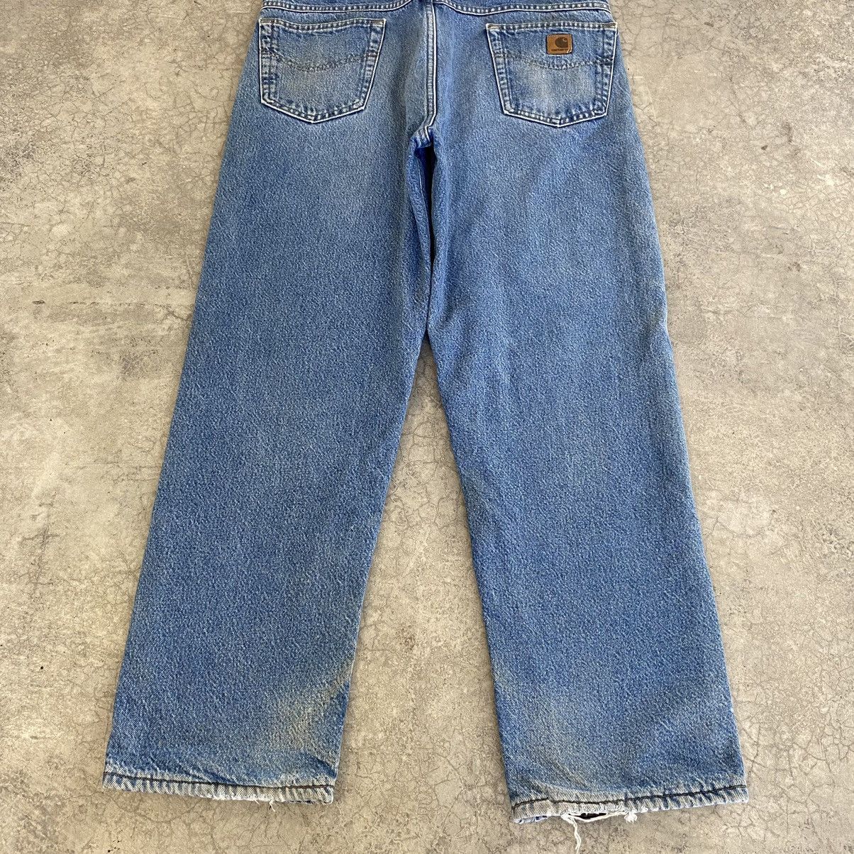 Carhartt VTG Carhartt Blanket Lined Relaxed Fit Faded Blue Jeans Size US 36 / EU 52 - 17 Thumbnail