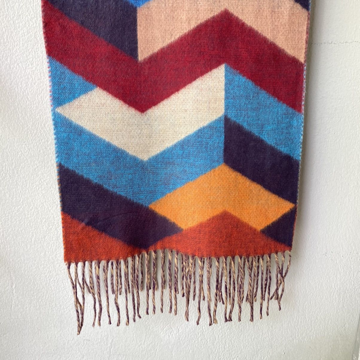 Designer Knit noueltier Colorful Chevron Wool Scarf Size ONE SIZE - 7 Thumbnail