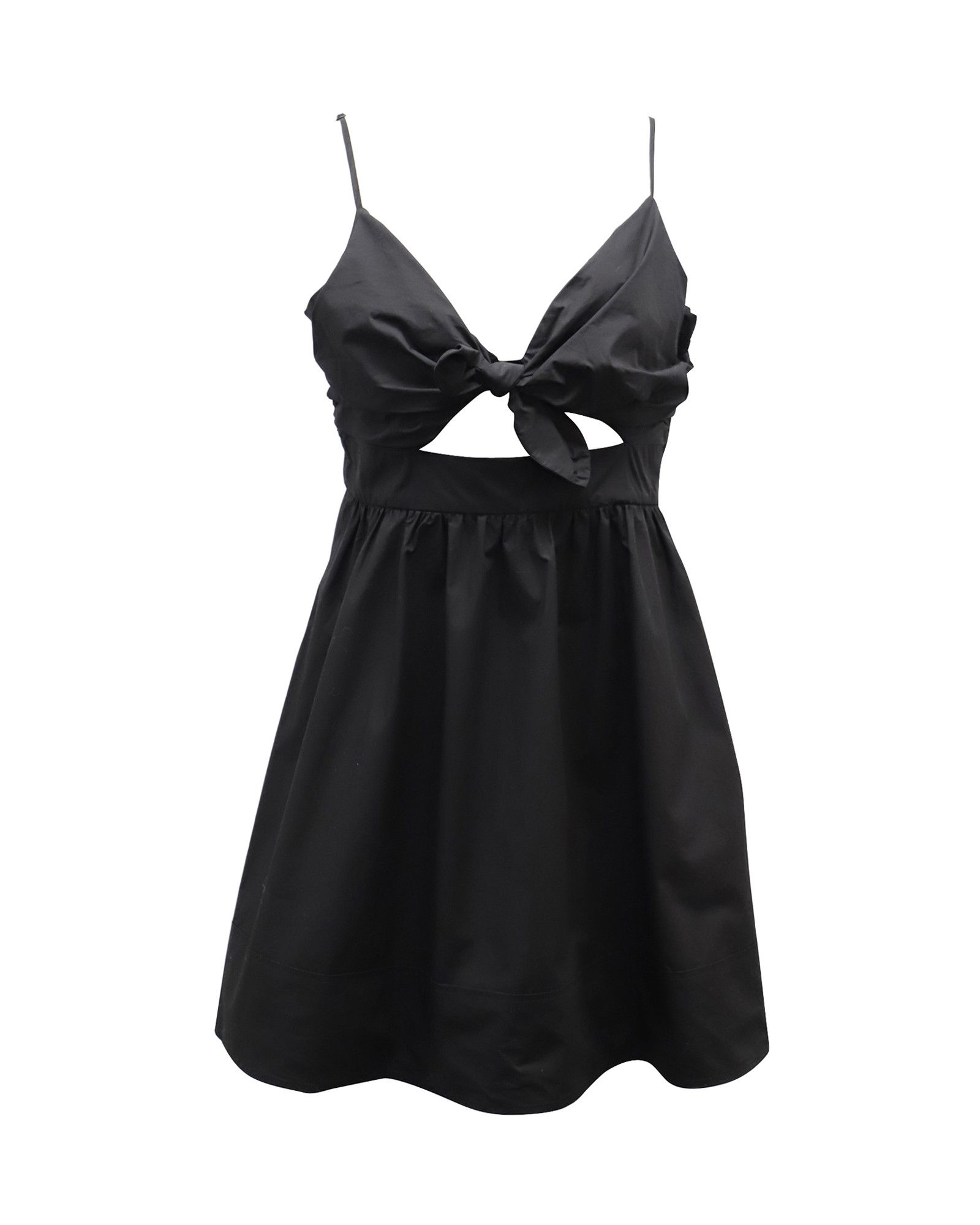 A.L.C. ALC Dani Tie Front Dress in Black Cotton Size S / US 4 / IT 40 - 1 Thumbnail