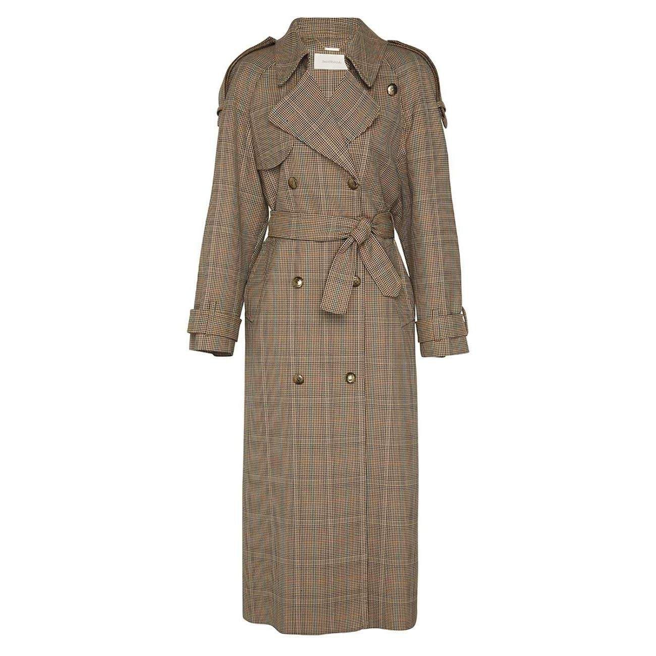 oc11z0725 Eden Checked Trench Coat in Multicolor