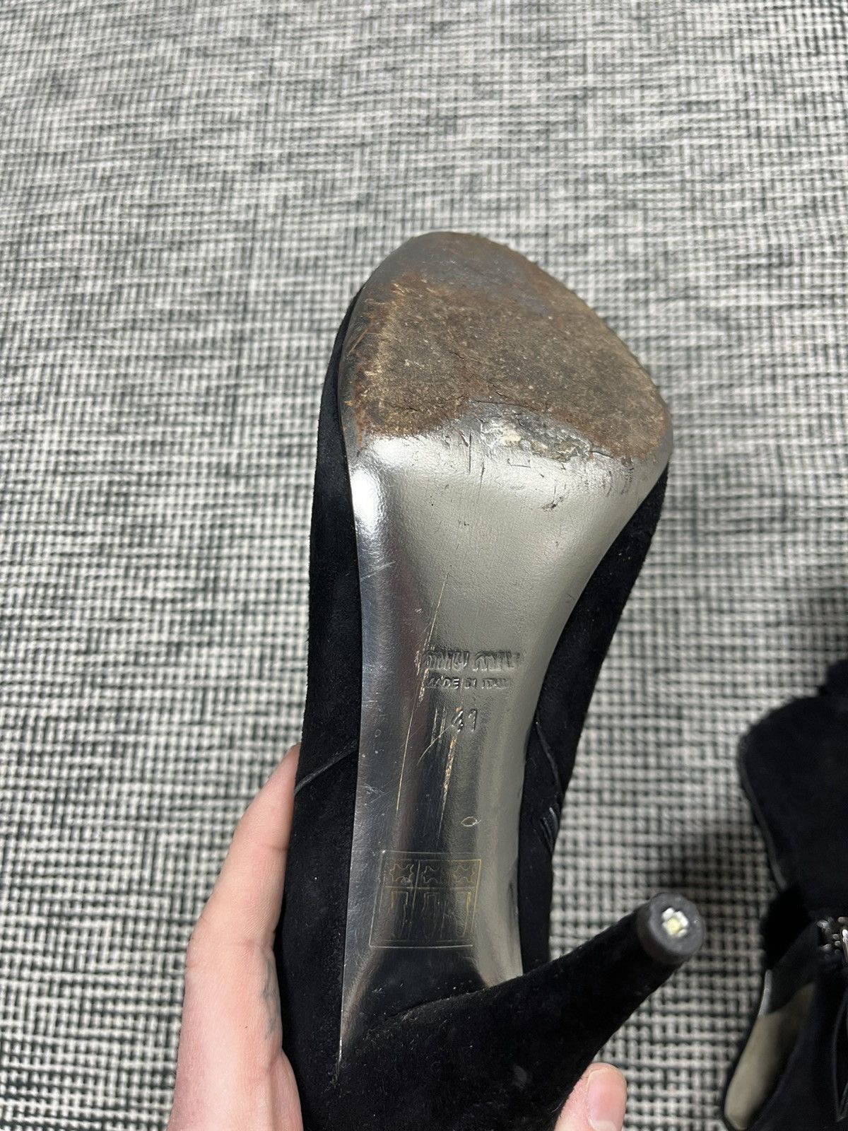 Miu Miu Miu Miu black suede strap heels Size US 11 / IT 41 - 12 Thumbnail