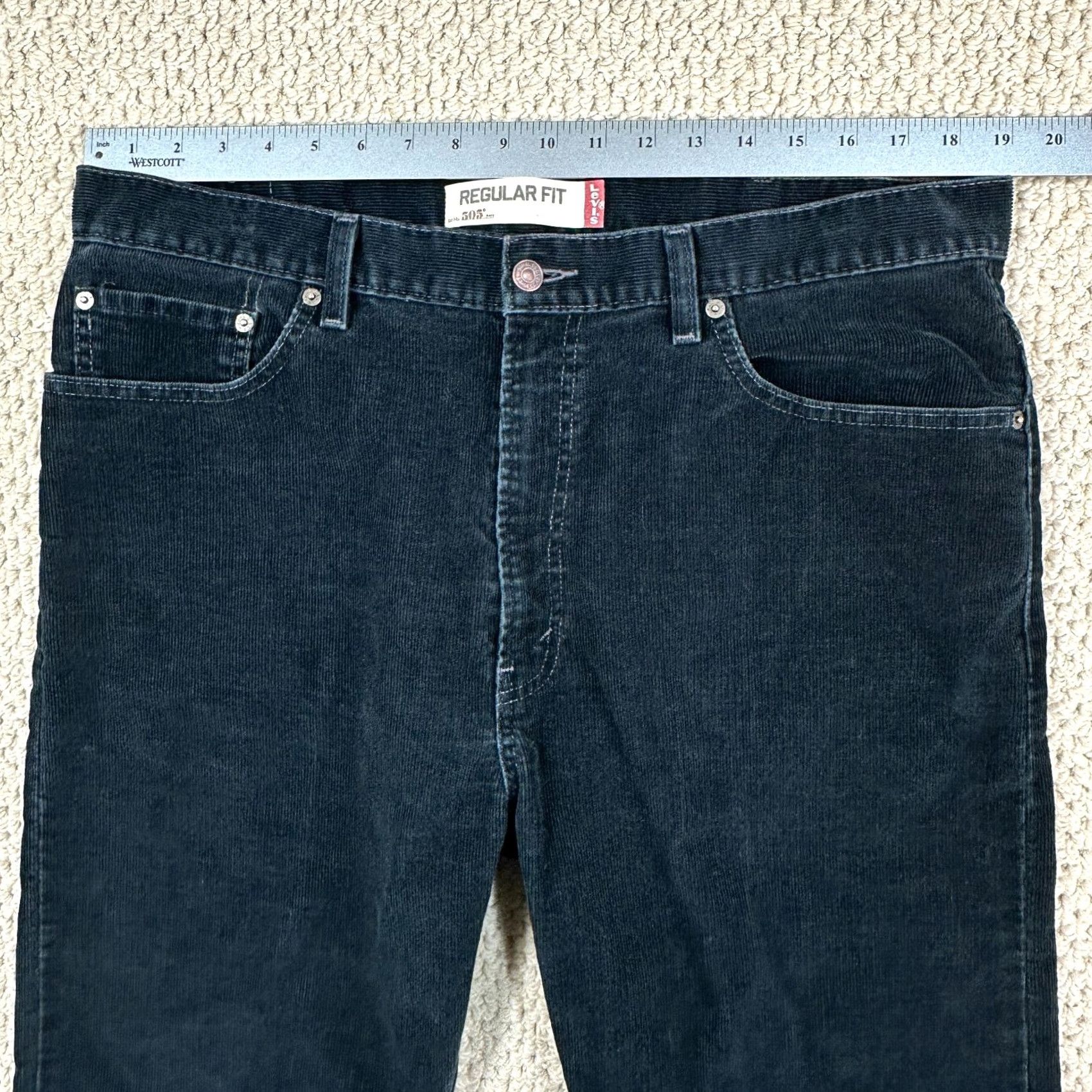 Levi's Levi's 505 Corduroy Jeans Regular Fit 38x32 Black Mens Straight Leg Vtg 90s Grunge City Retro Size US 38 / EU 54 - 6 Thumbnail