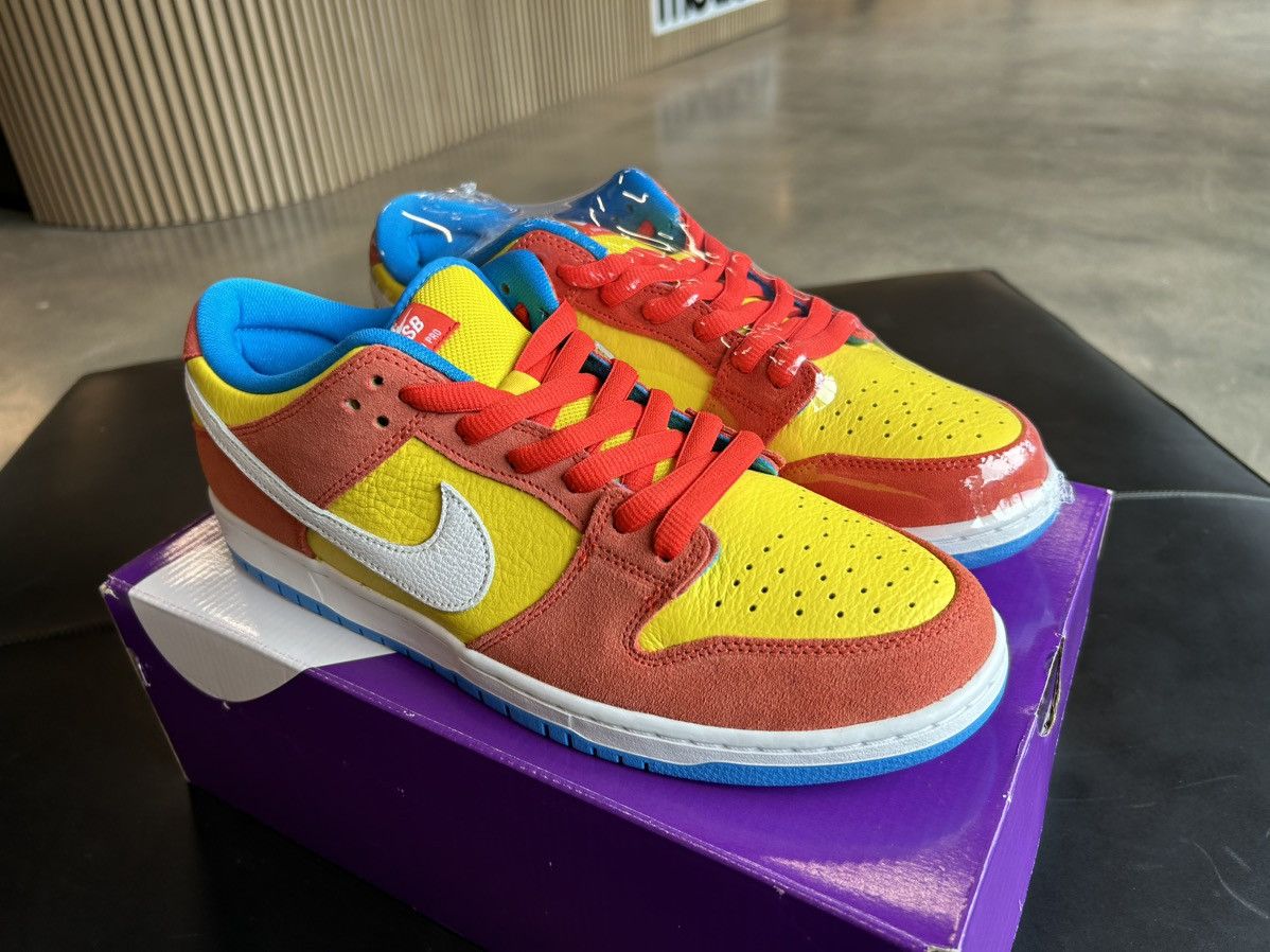 image of Nike Sb Dunk Low Pro Bart Simpson Shoes in Yellow, Men's (Size 11.5)